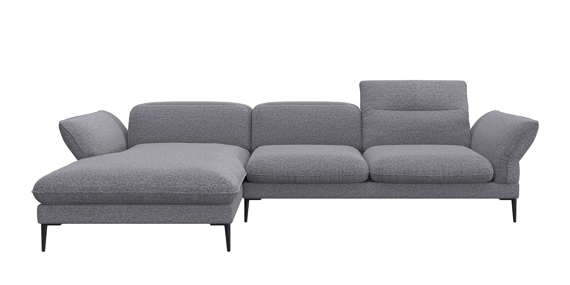 FLEXLUX Hoekbank Salino, functionele bank met recamiere, relaxbank, hoekbank Bank met arm- en hoofdeinde verstellingen, koudschuim & staalgolven