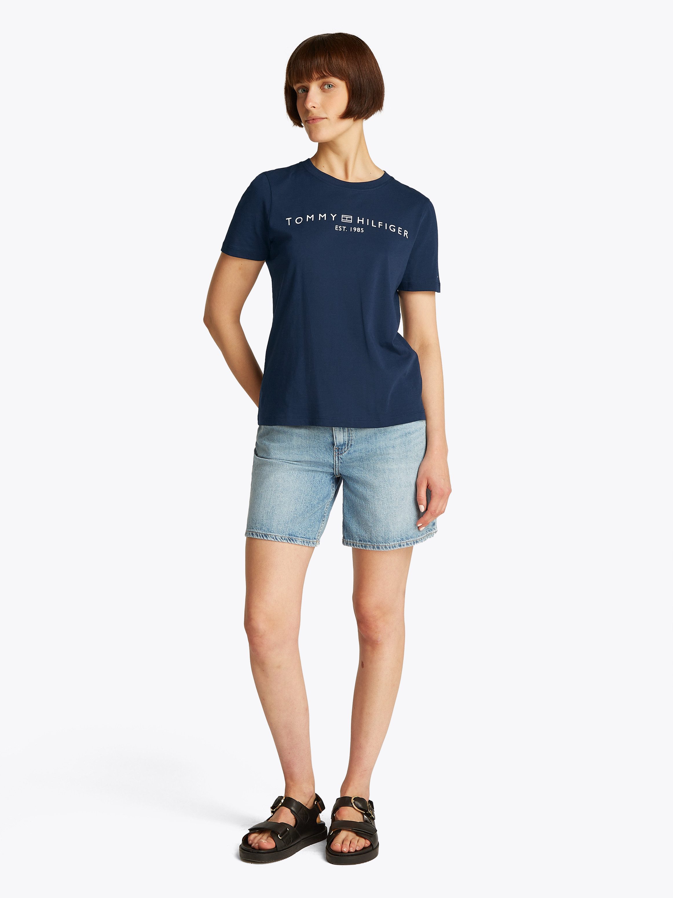 Tommy Hilfiger T-shirt REG CORP LOGO C-NK SS met een logo-opschrift