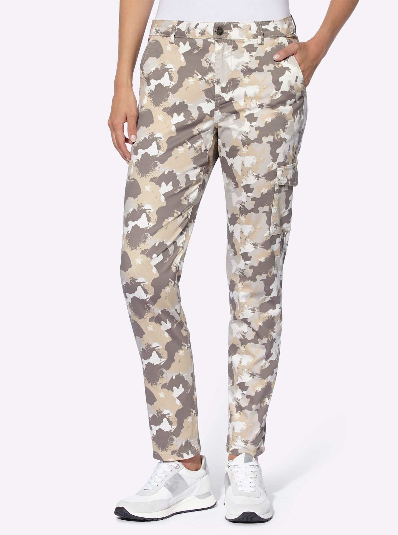 heine Cargobroek dames cargo broeken maat 48 beige