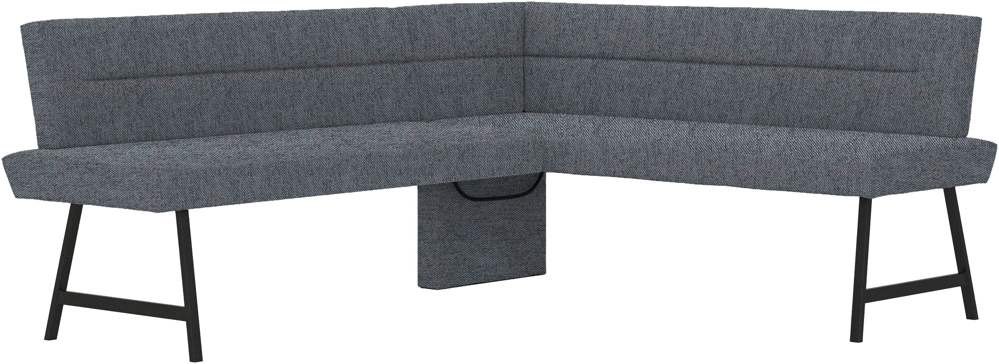 Home affaire Eethoek Sava Hoekbank met nosagvering in de zitting, massief eiken tafel (set, 4-delig)