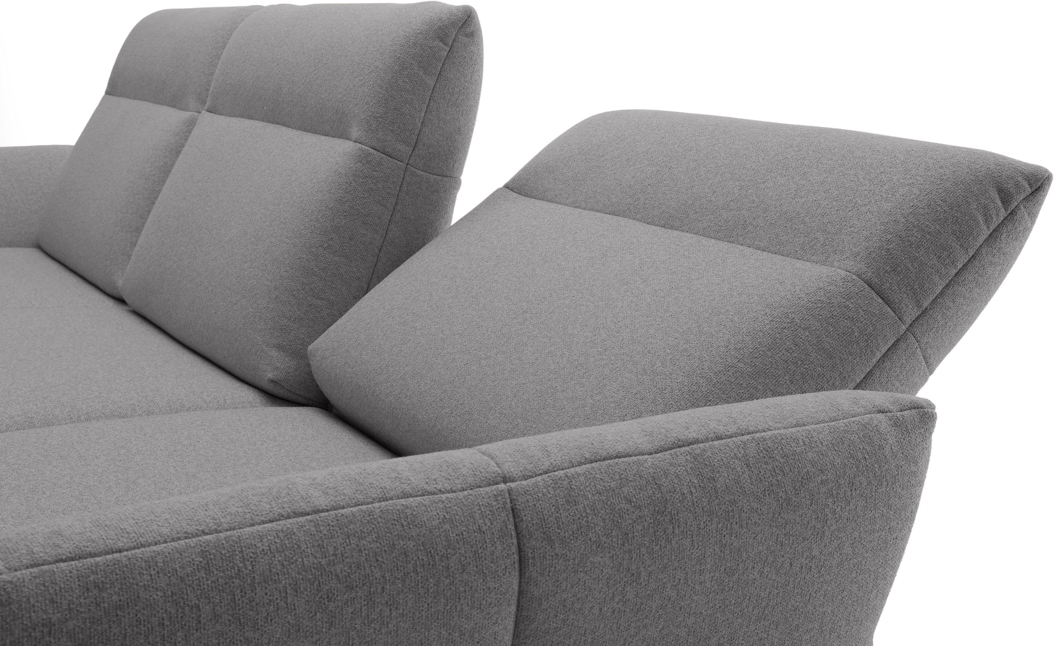 Creation BY ROLF BENZ Hoekbank Hs.460 Sokkel in walnotenhout, onderstel in umbra grijs, breedte 318 cm