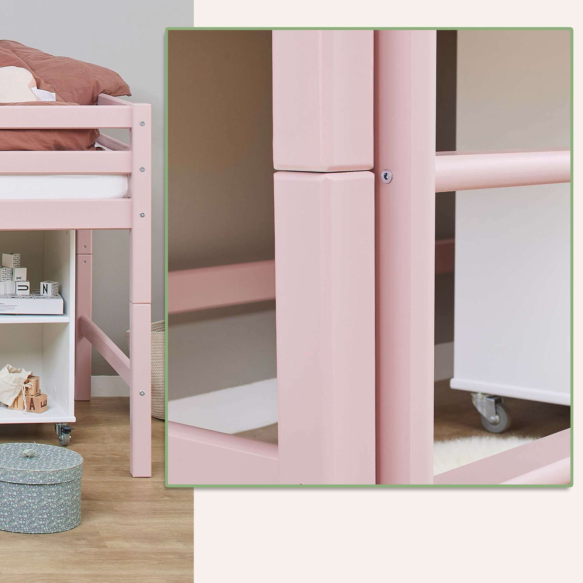 Hoppekids Hoogslaper ECO Dream MY COLOR 90x200, om te bouwen tot een eenpersoonsbed, 4 kleuren (set)