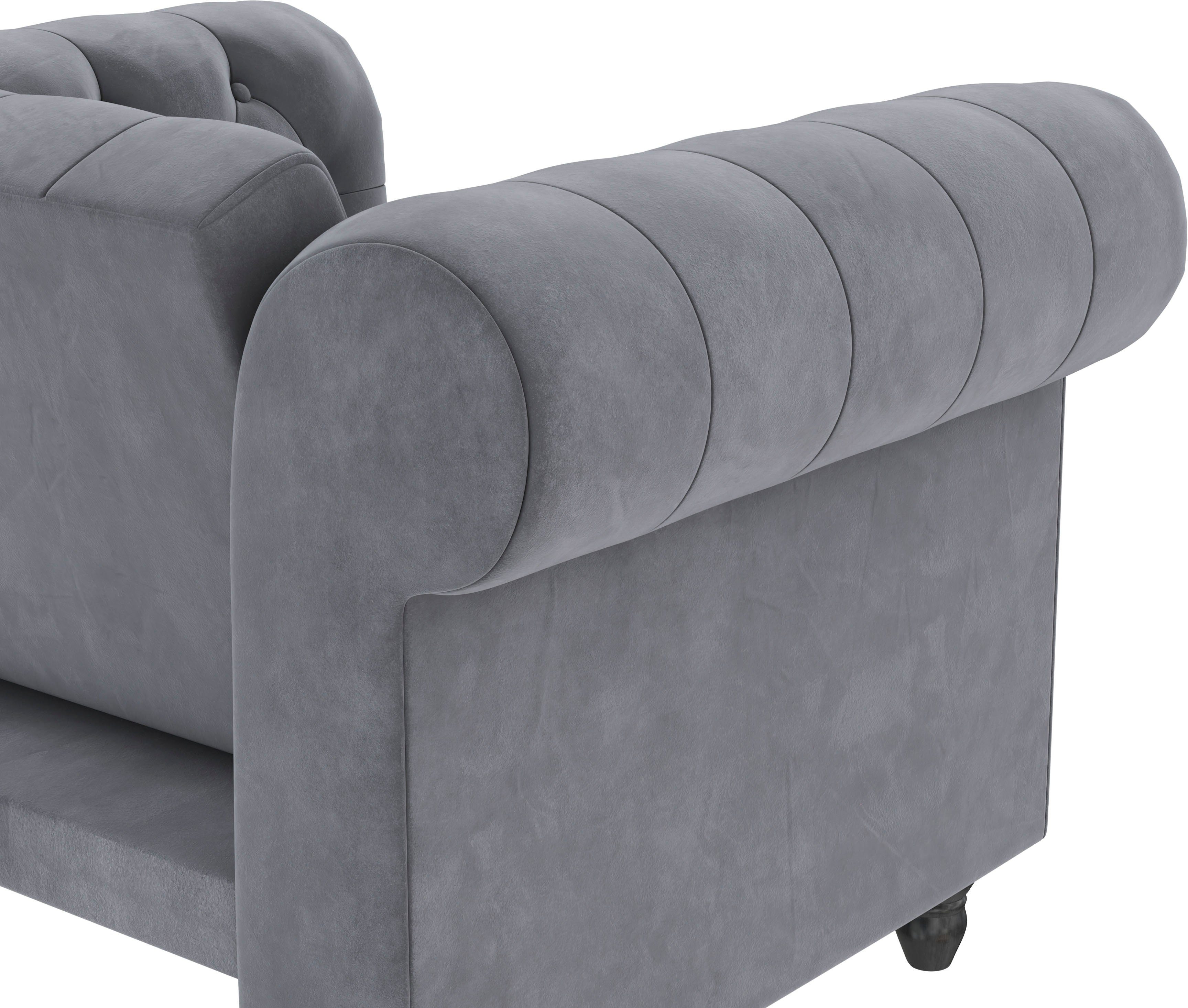 Dorel Home Chesterfield-fauteuil Felix met rugleuning 3-voudig verstelbaar, benen massief hout, zithoogte 46 cm