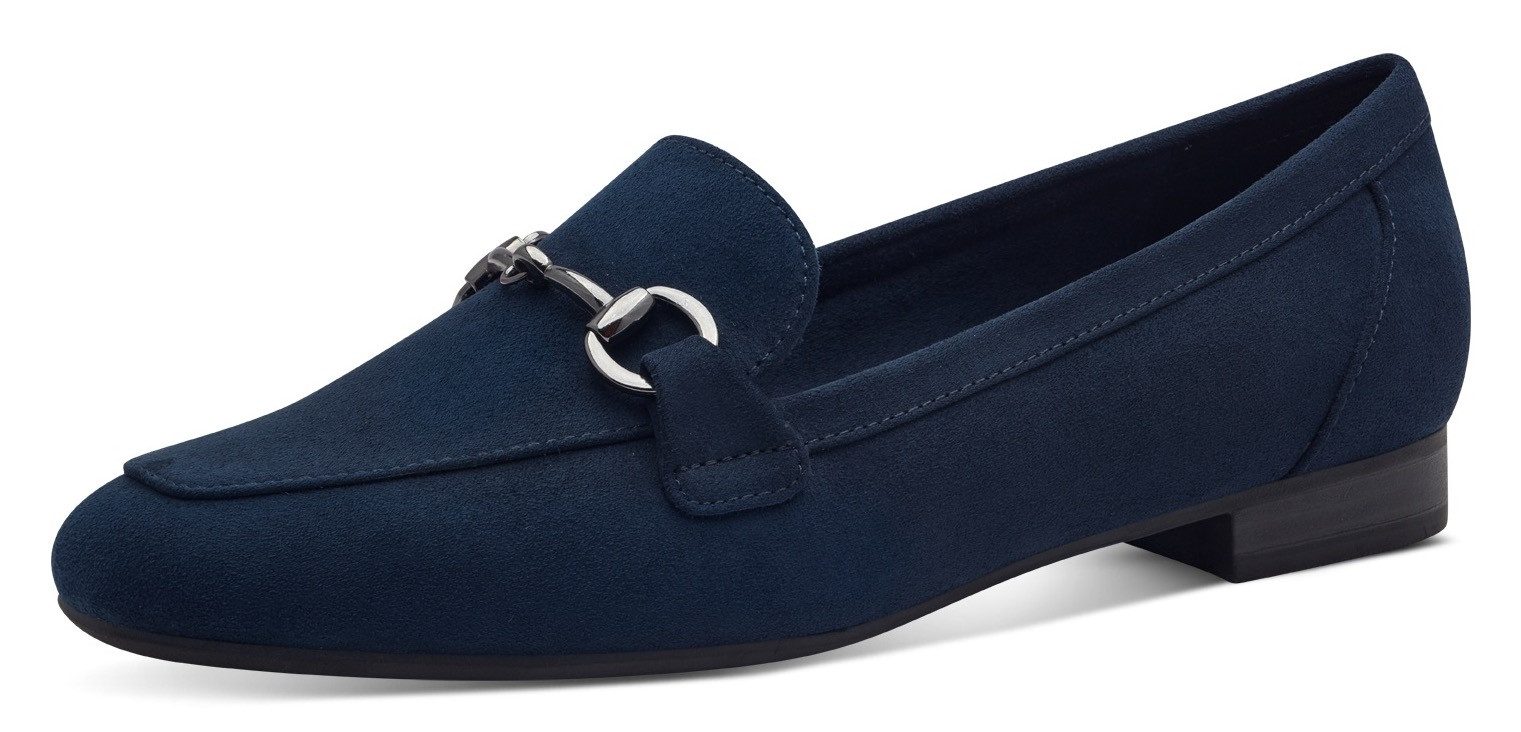 Marco Tozzi Instappers , blokhak, loafer, businessschoen met siergesp