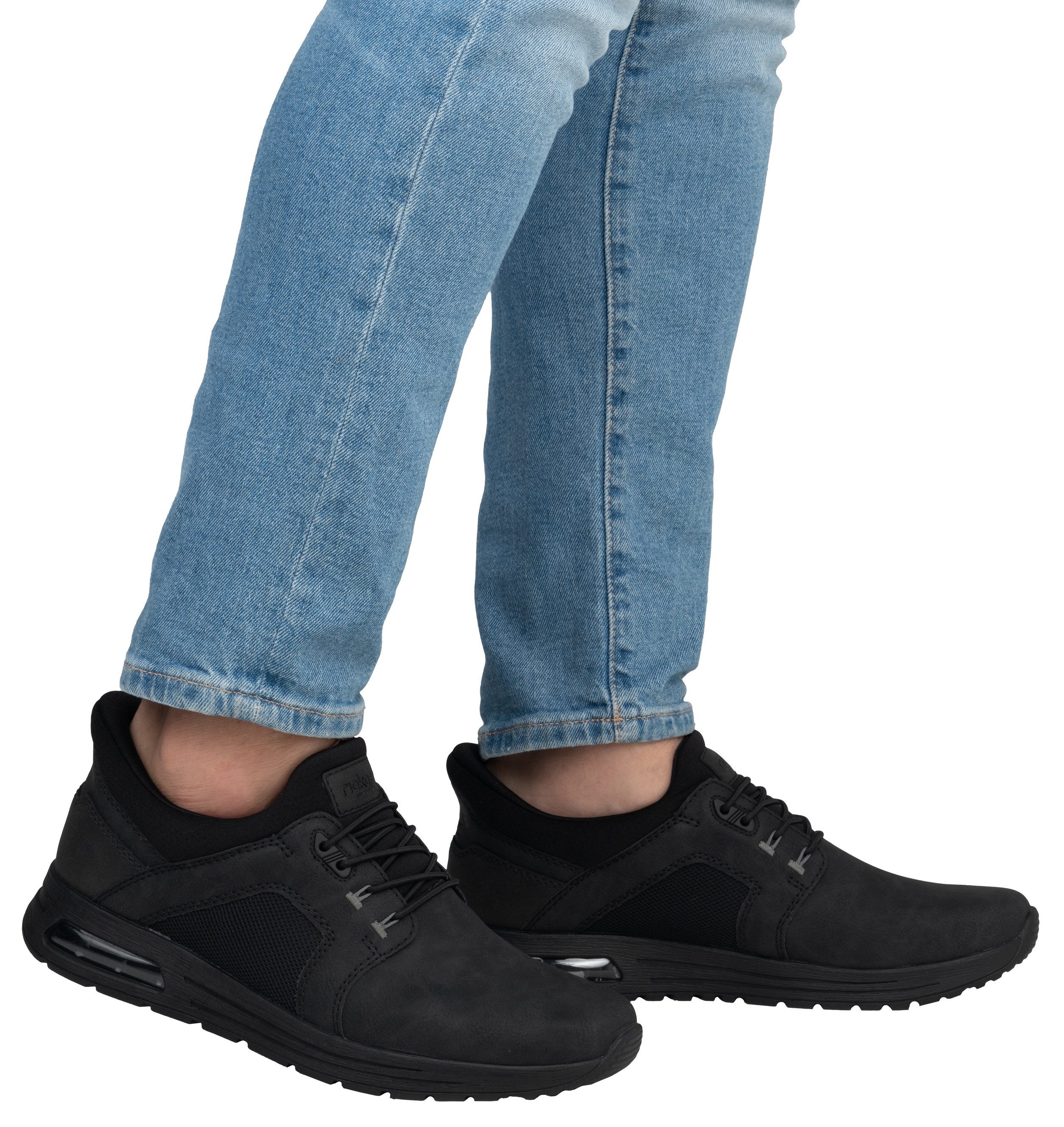 Rieker Slip-on sneakers , vrijetijdsschoen, lage schoen, instapschoen met gewatteerde schacht