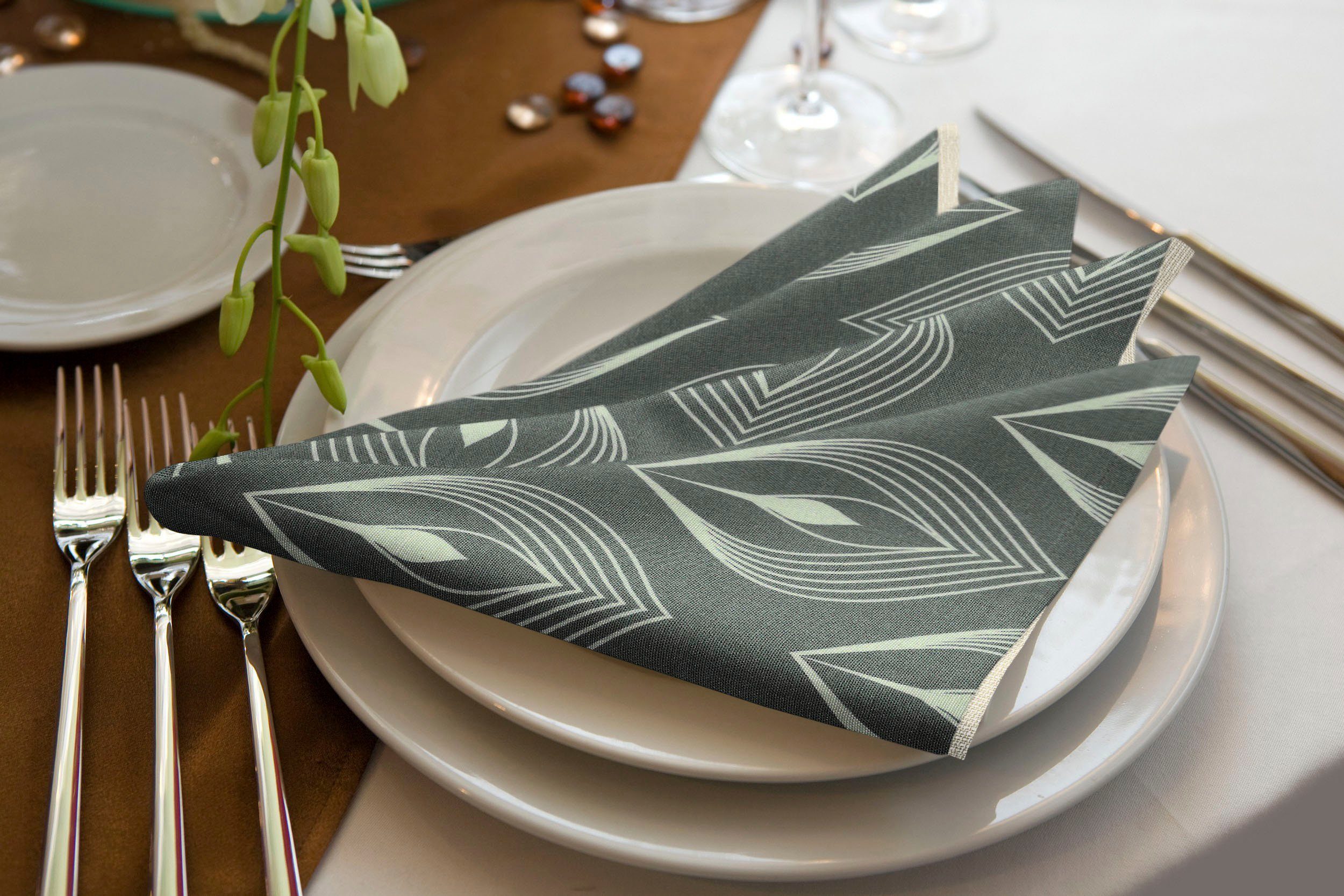 Adam Stoffen servet Feathers GOTS organic, gecertificeerd door CERES 0242 Made in Germany (4 stuks)
