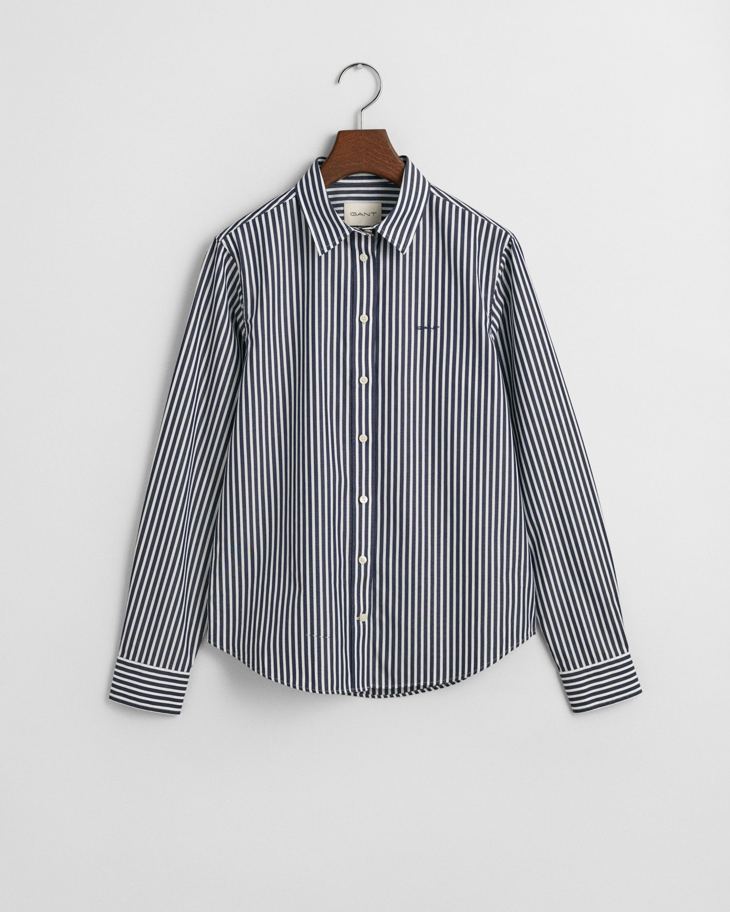 Gant Overhemdblouse REG POPLIN STRIPED SHIRT met een klein geborduurd logo op de borst