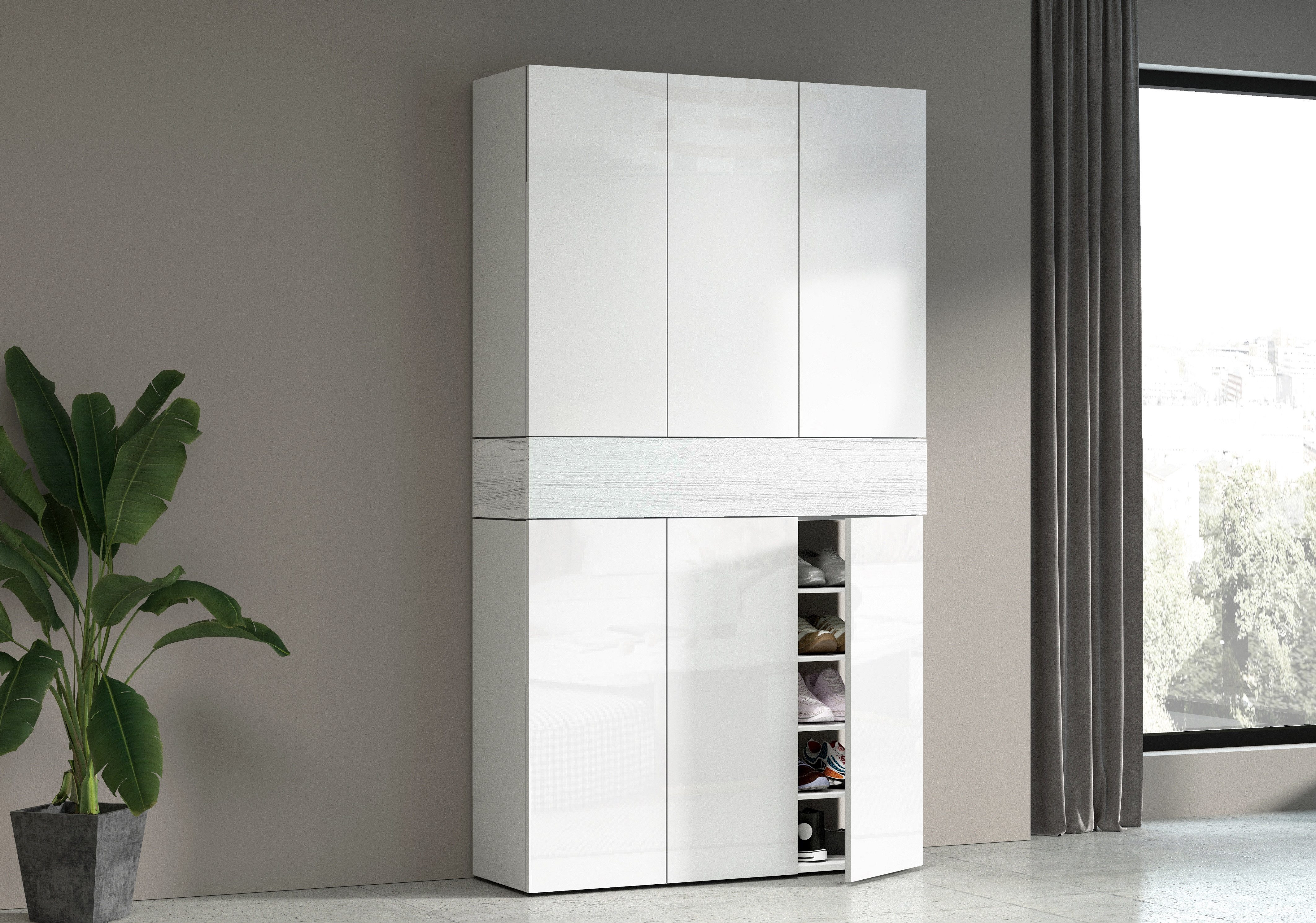 INOSIGN Schoenenkast Savona Hoogte 200cm, 12 inlegplanken, 21 vakken (1 stuk)