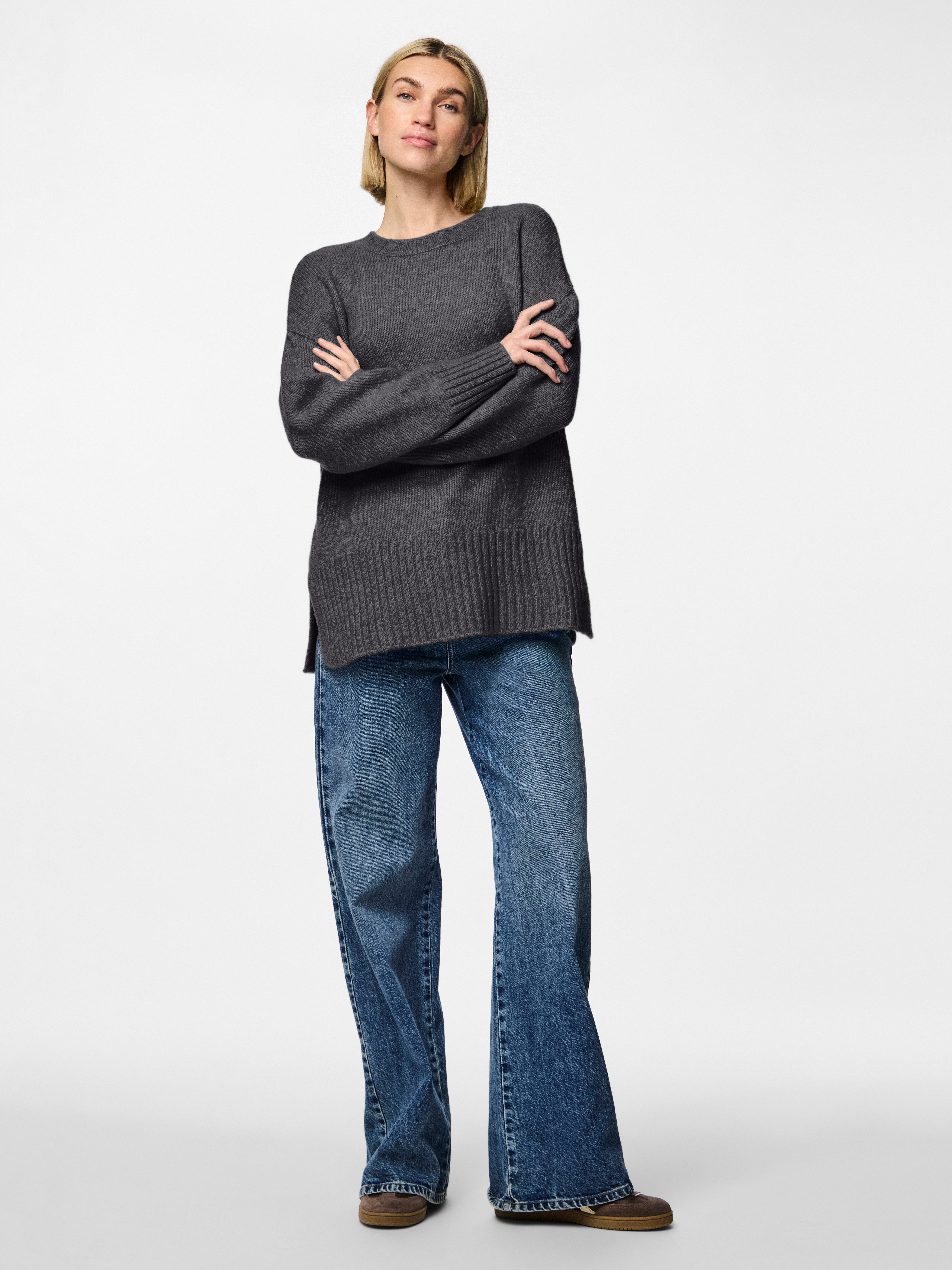 pieces Trui met ronde hals PCNANCY LS LOOSE O-NECK KNIT NOOS BC