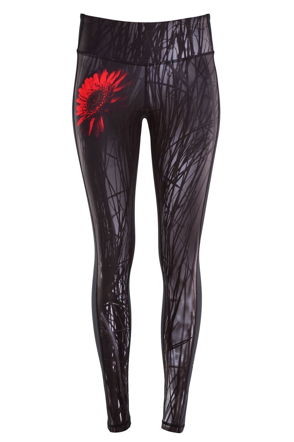 Winshape Legging AEL107-Red-Gerbera met licht compressie-effect dames broeken maat XXL zwart