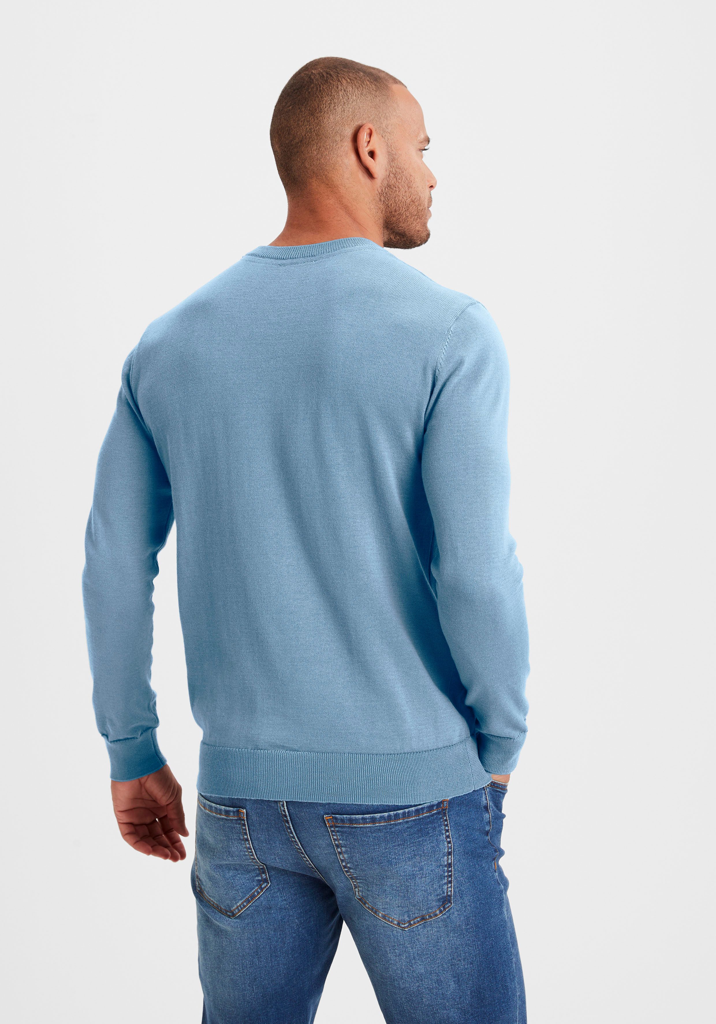 H.I.S Gebreide trui Regular fit, lange mouwen, pullover van fijn breiwerk, katoenmix