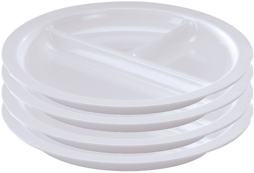 WACA Plat bord geschikt voor de vaatwasser, geschikt voor levensmiddelen, gehard oppervlak, ø 25,5 cm (set, 4 stuks)