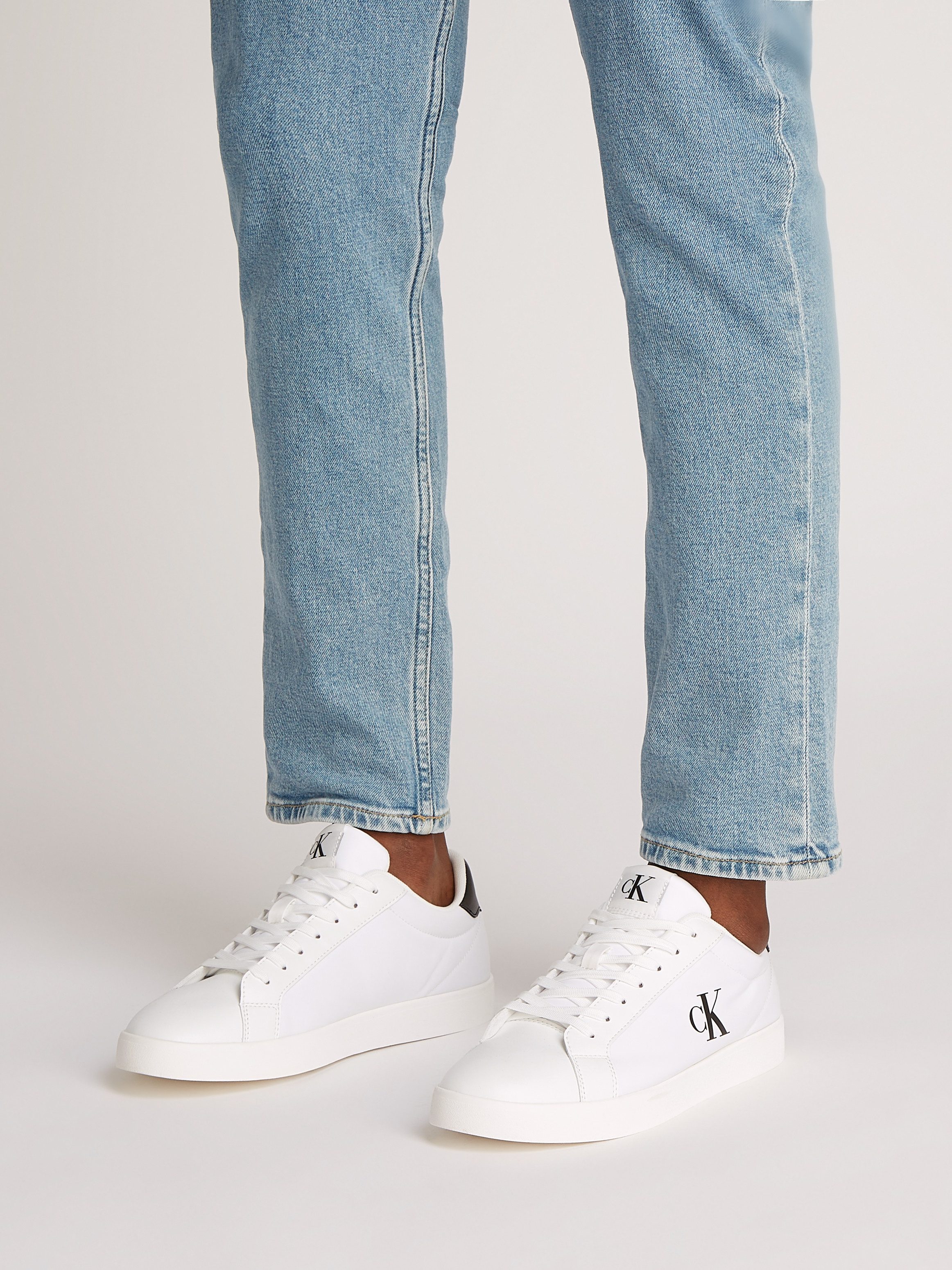 Calvin Klein Plateausneakers 3 CUPSOLE PU , vrijetijdsschoen, halfschoen, veterschoen met gepolsterde schacht