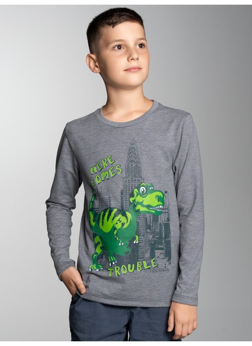 Trigema Sweatshirt Langarmshirt met trouble dino-print