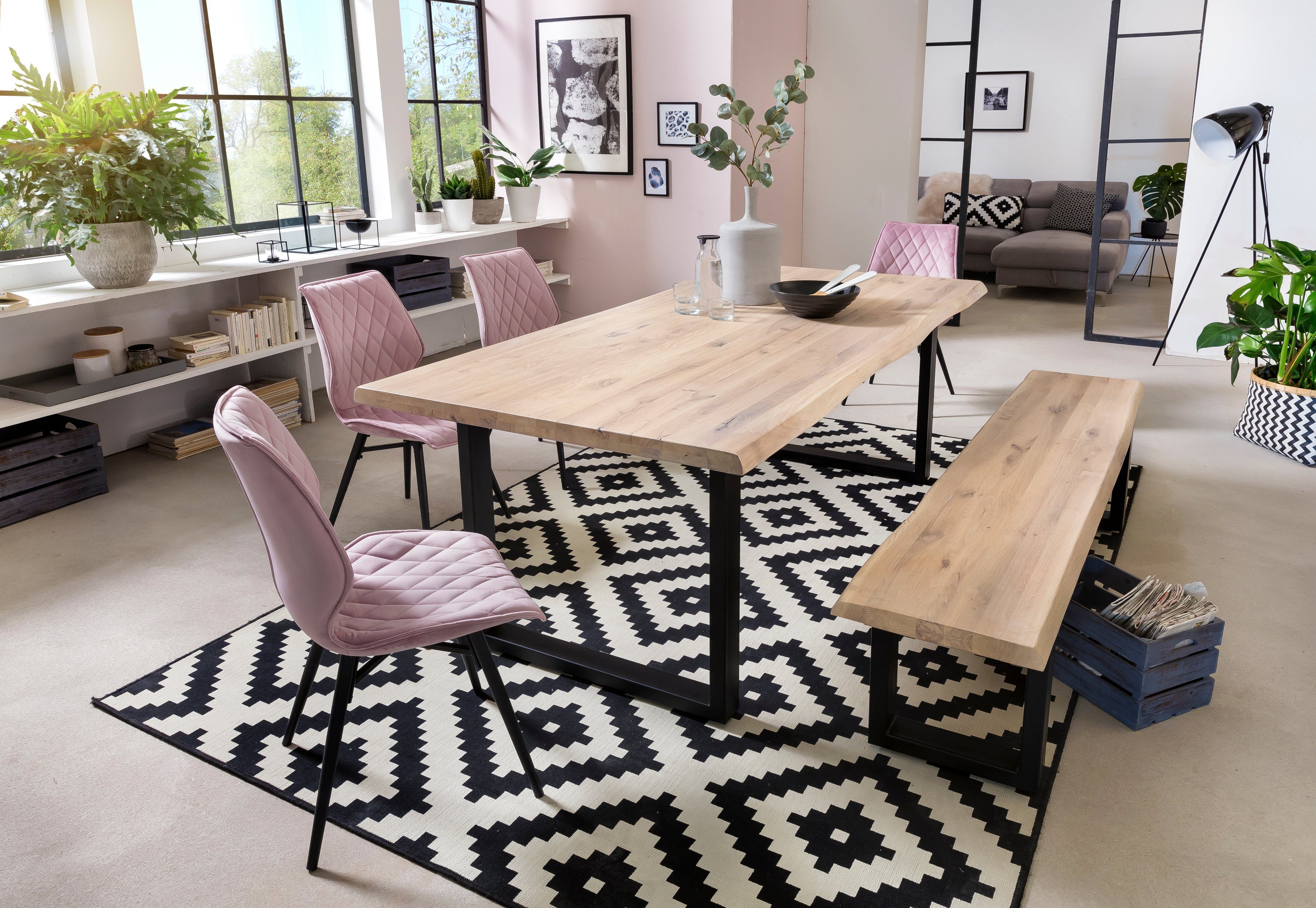 Home affaire Eettafel TRISTAN met boomrand
