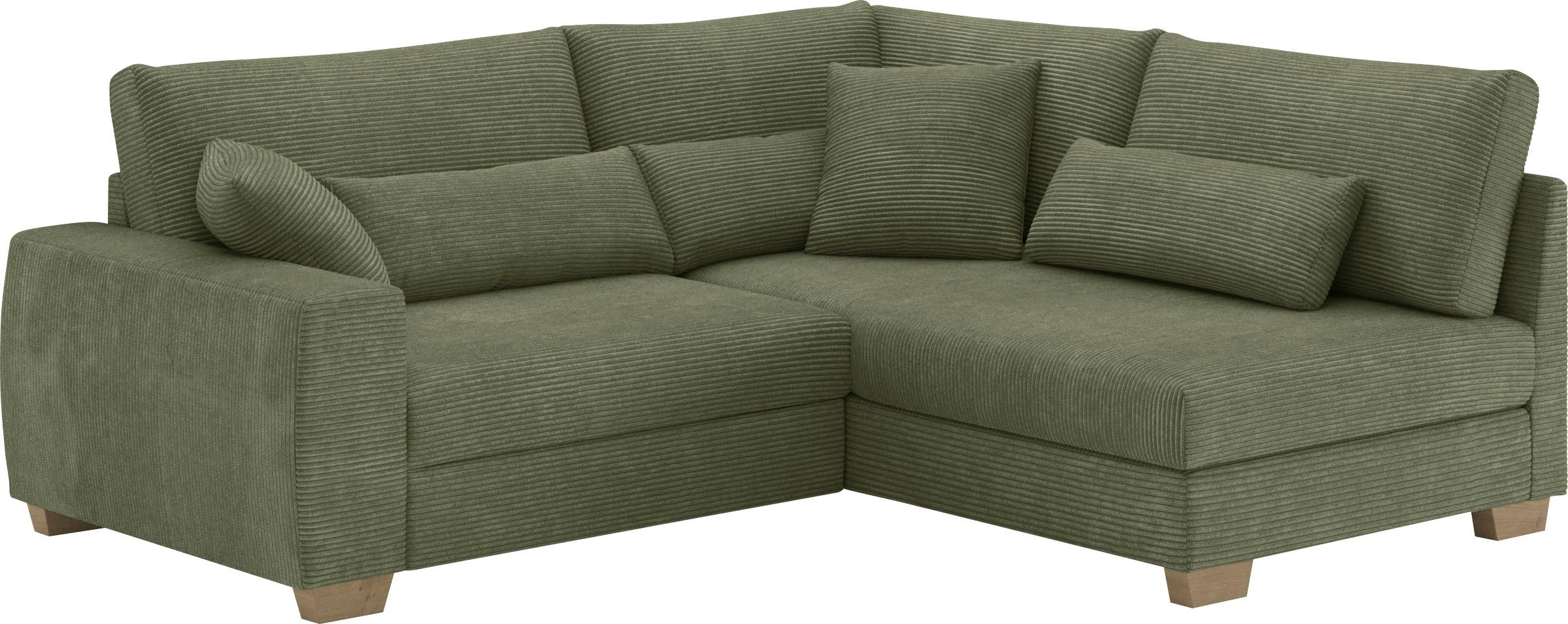 Mr. Couch Hoekbank Hilla L-Form Met pocketvering, optioneel met slaapfunctie en pocketvering