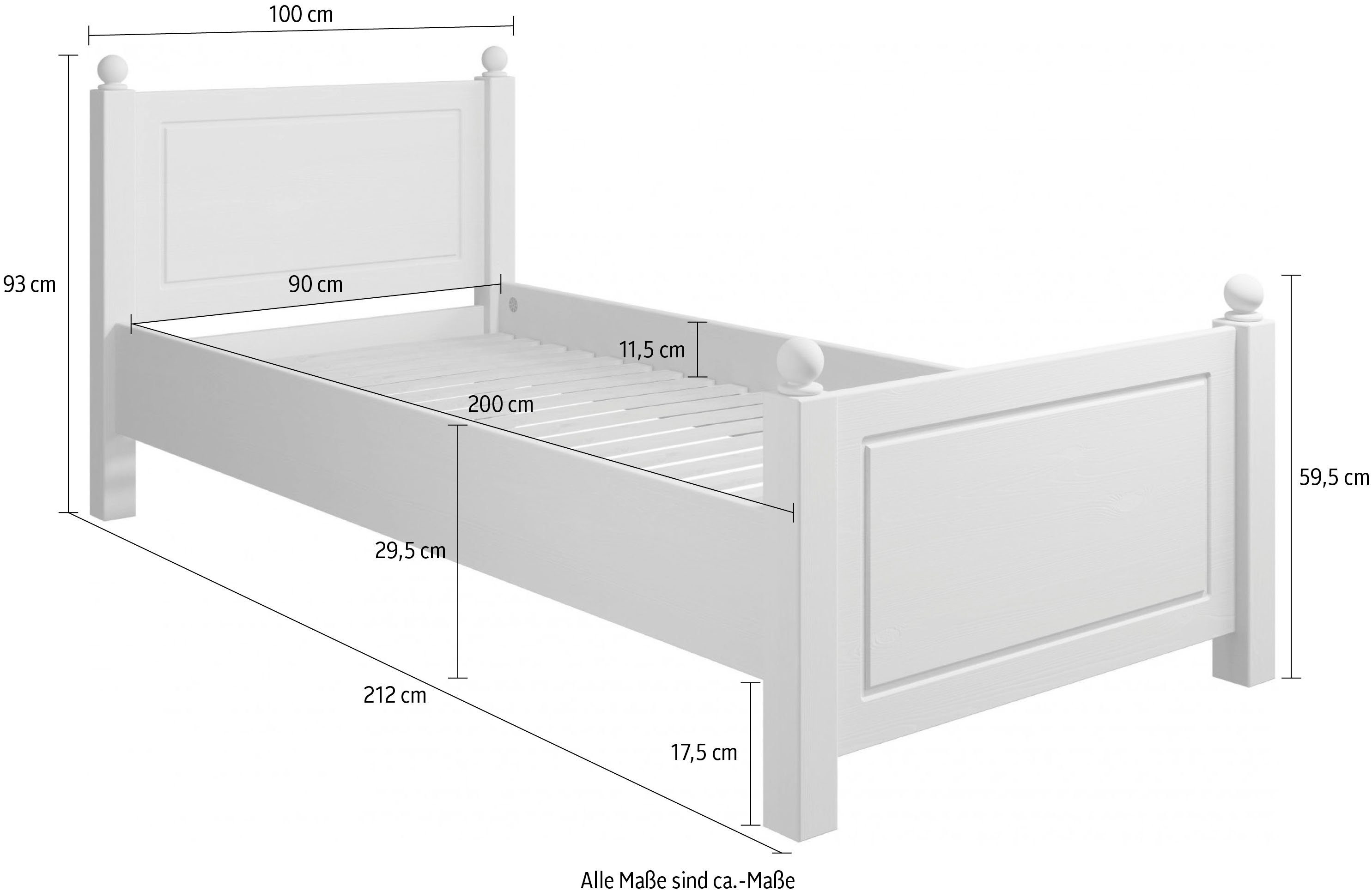 Home affaire Massief houten ledikant Mila, hoge belasting jeugdbed,! FSC® gecertificeerd massief hout