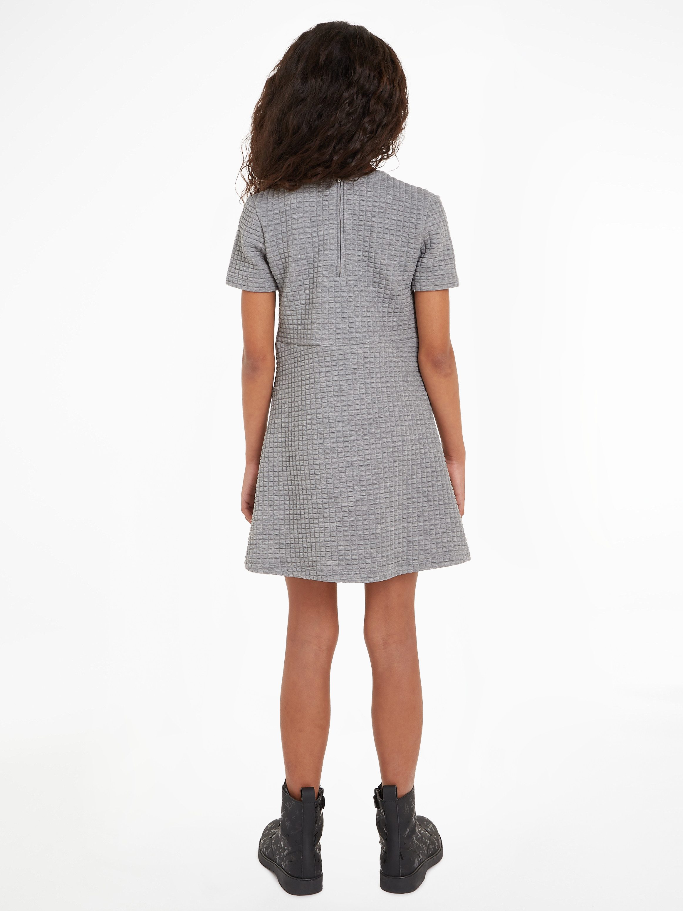 Calvin Klein Jerseyjurk JACQUARD QUILTED SS DRESS