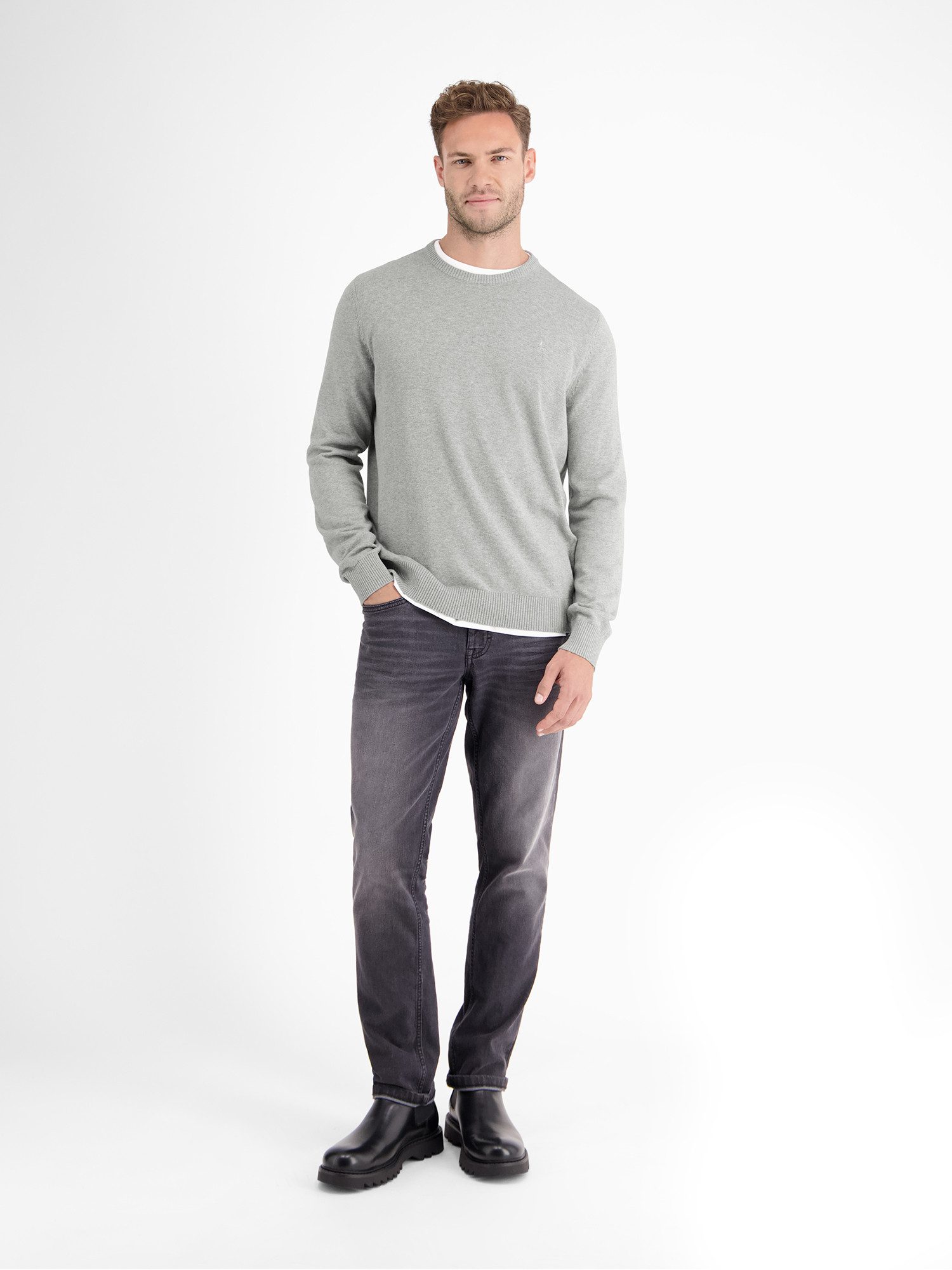 Lerros Gebreide trui LERROS crewneck gebreide pullover