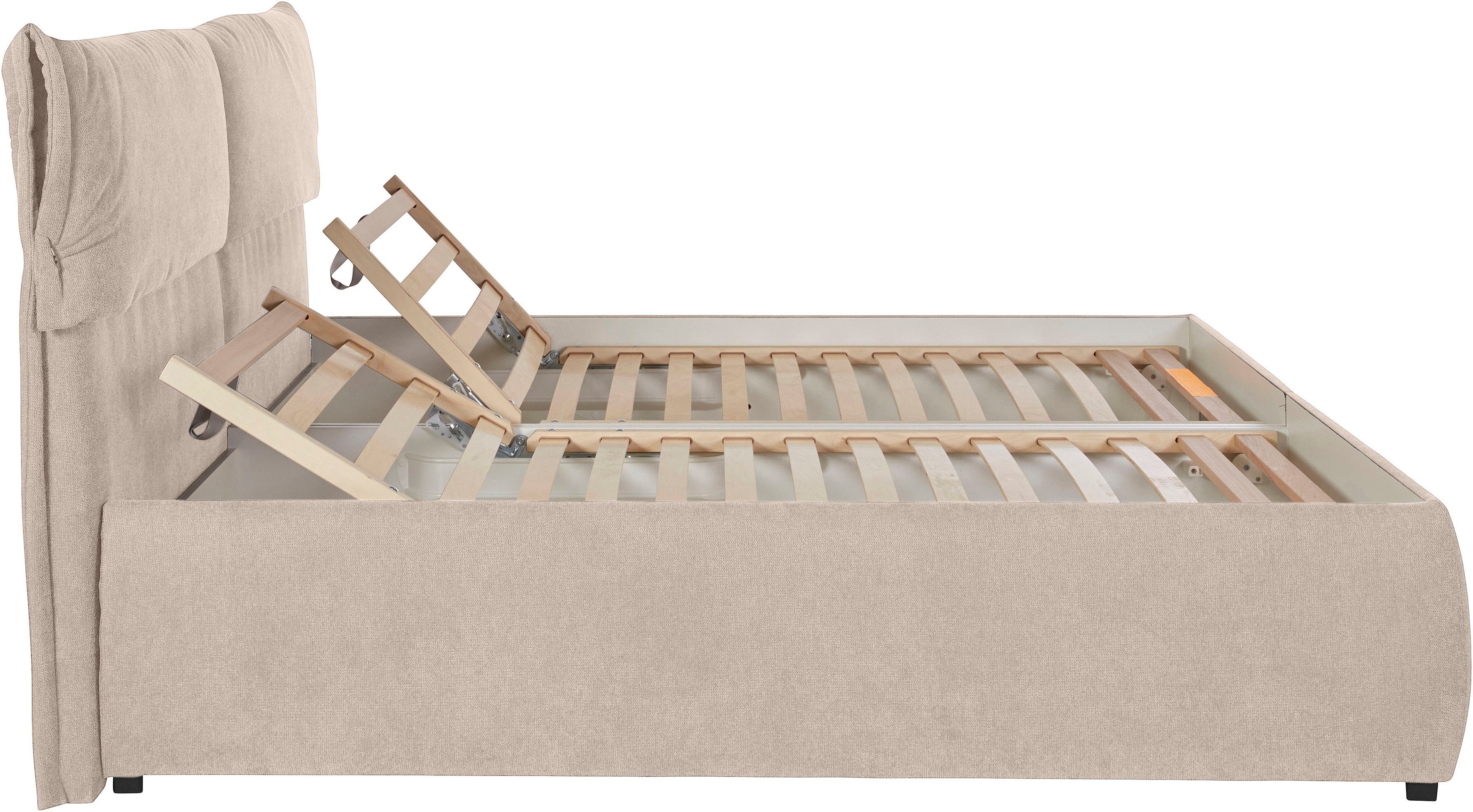 andas Gestoffeerd bed Jenson als bedframe of met 3 matrassoorten en hardheden