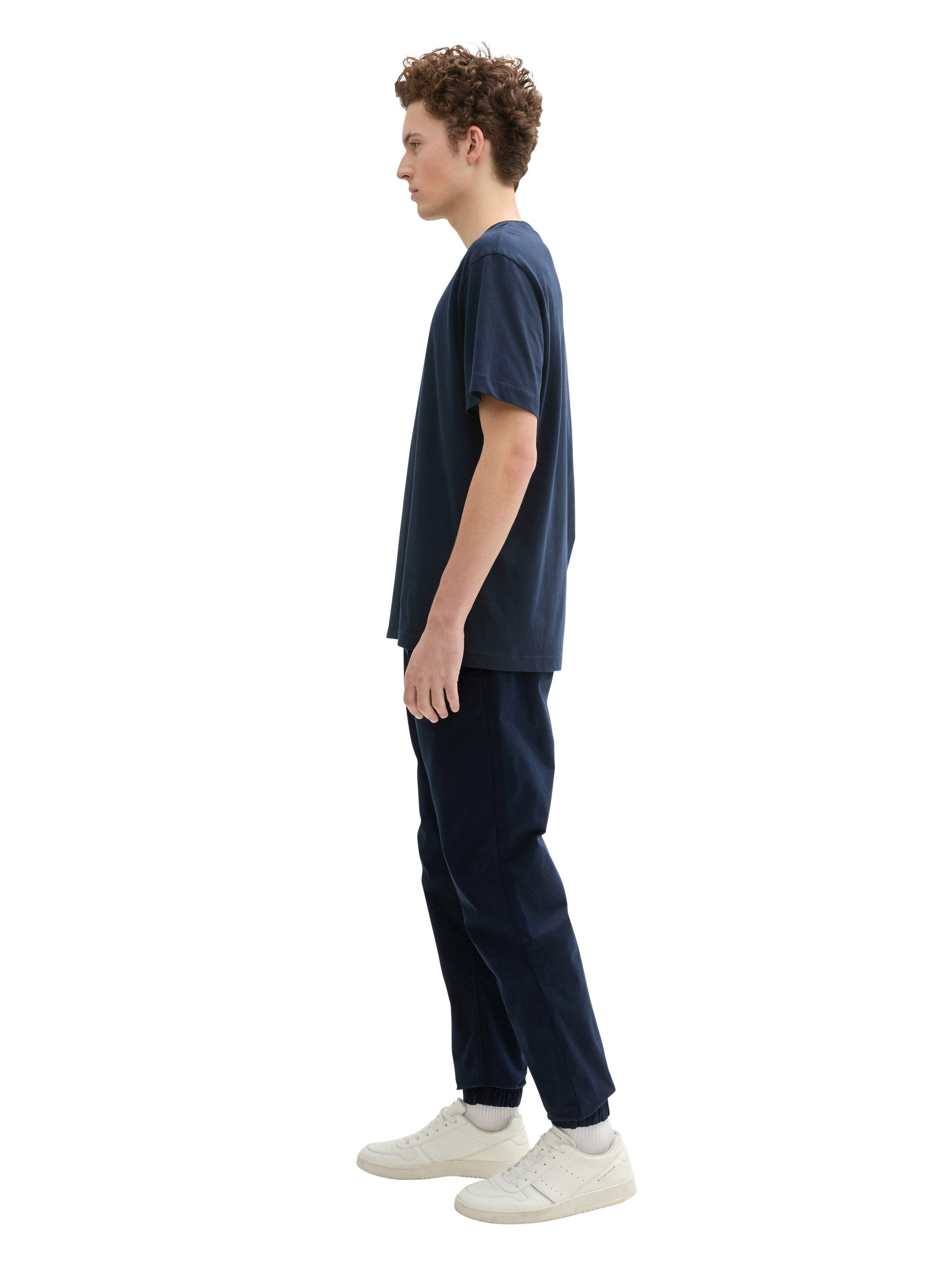 Tom Tailor Denim Chino met elastische band aan de broekspijp en bindband