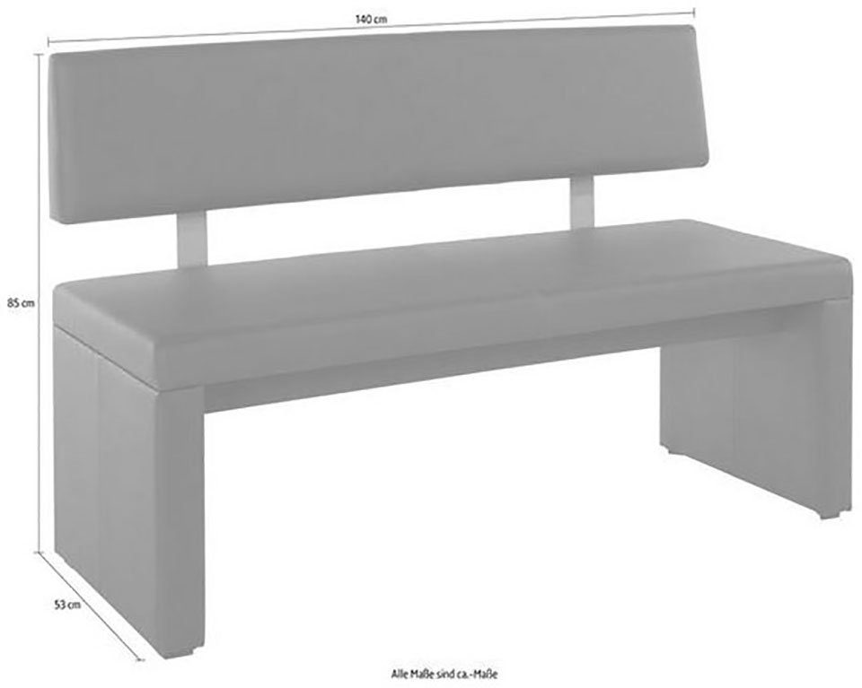 Home affaire Zitbank Charissa met leuning, breedte 140, 160 of 180 cm