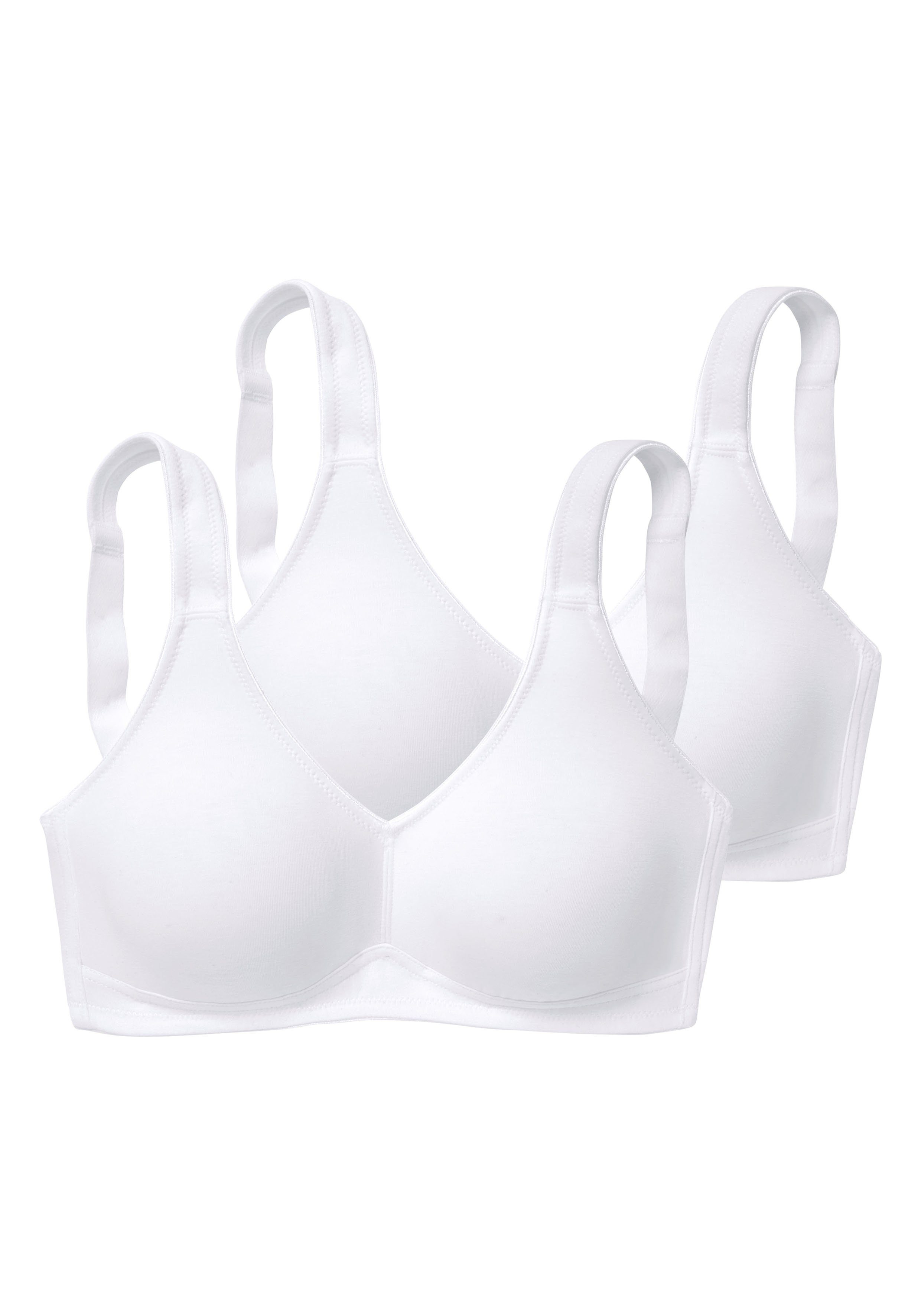 Petite fleur Soft-bh zonder beugels, gemaakt van zacht katoen (Set van 2)