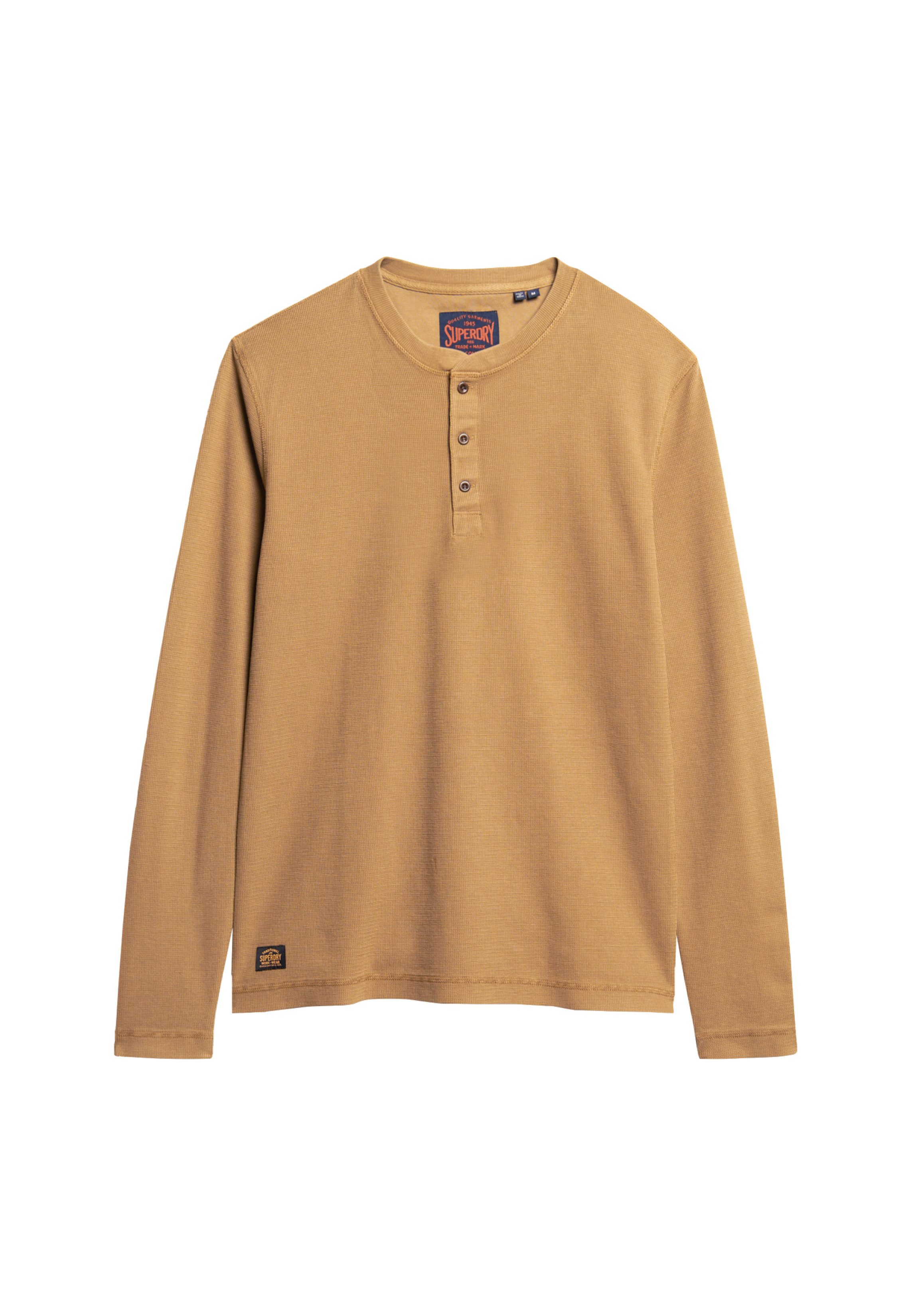 Superdry Shirt met lange mouwen WAFFLE LONG SLEEVE HENLEY TOP