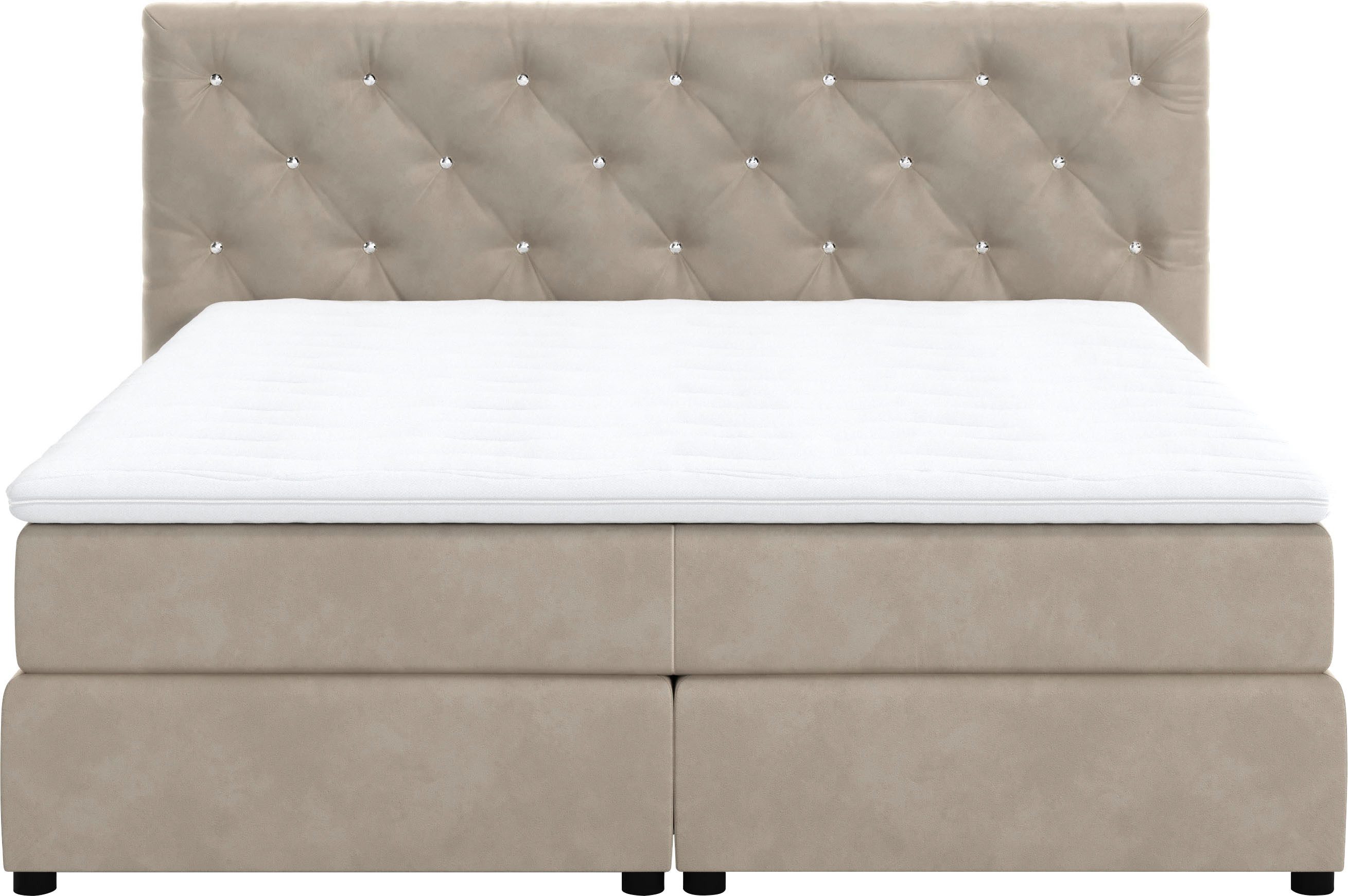 COTTA Boxspring Castlerock met strass-steentjes in het hoofdeinde, incl. topper