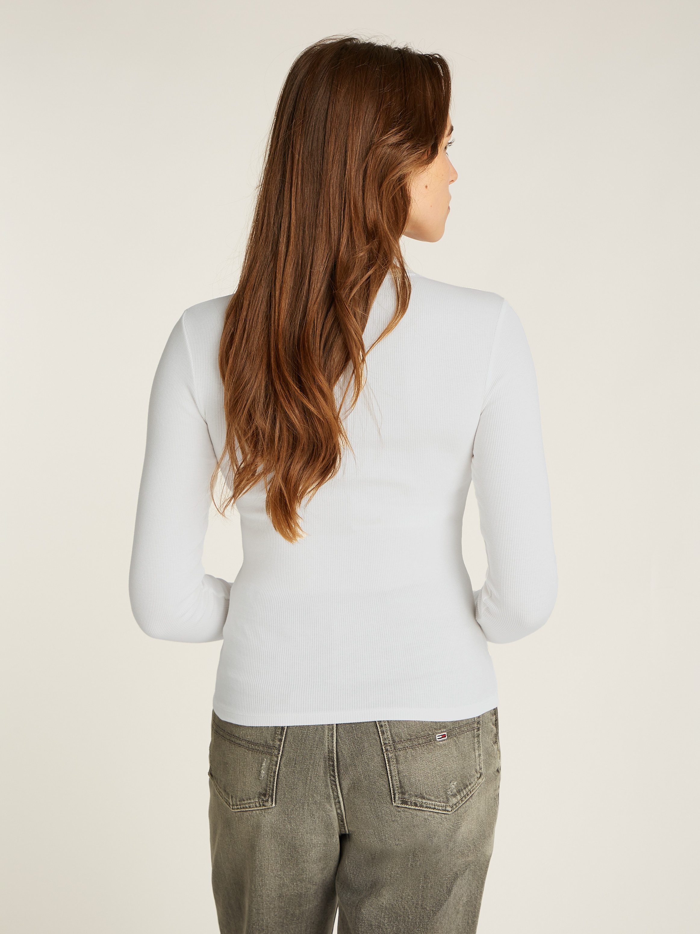 TOMMY JEANS Shirt met lange mouwen TJW SLIM ESSENTIAL RIB LS