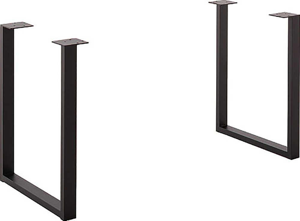 MCA living Tafelpoot Zeballos U-frame zwart, gepoedercoat (set, 2 stuks)