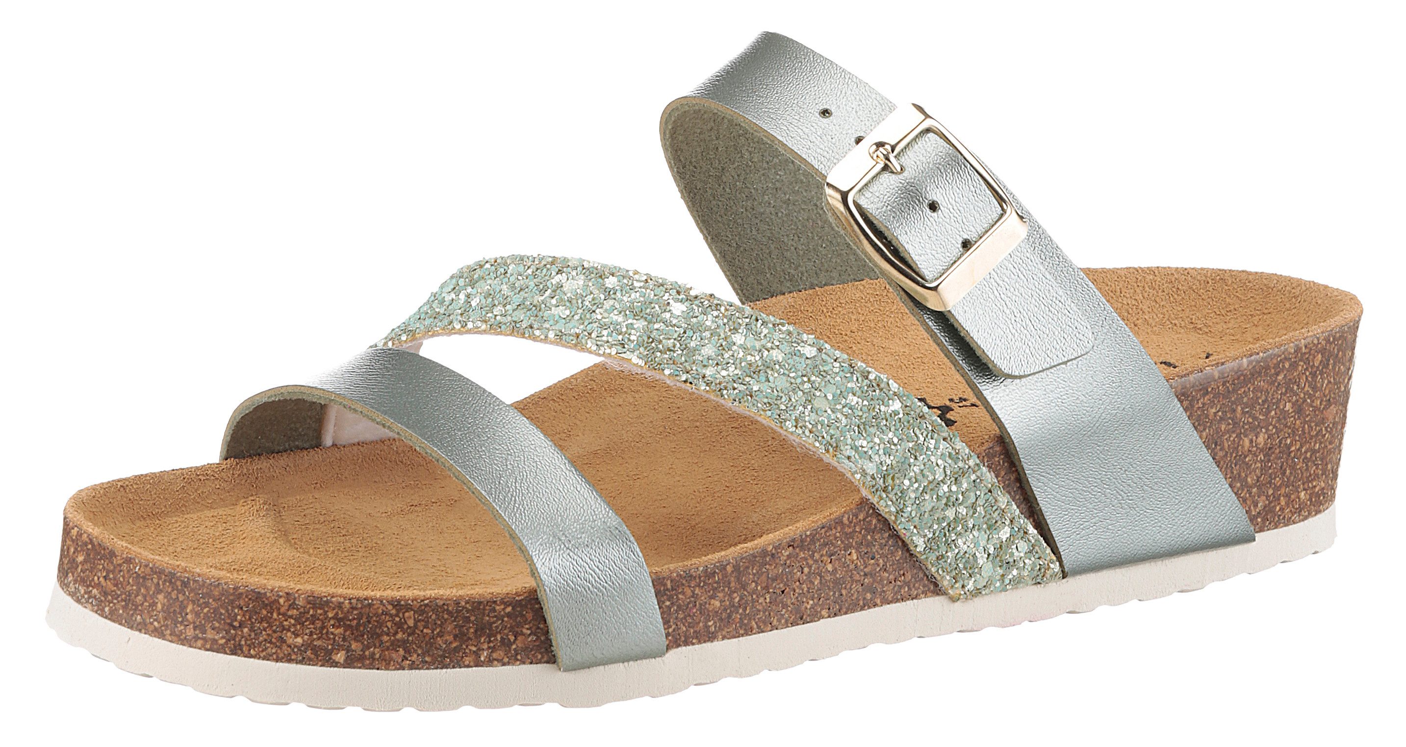 Aniston SHOES Sleehakmuiltjes , zomerschoen, strandschoen, huisschoen, glitter - nieuwe collectie
