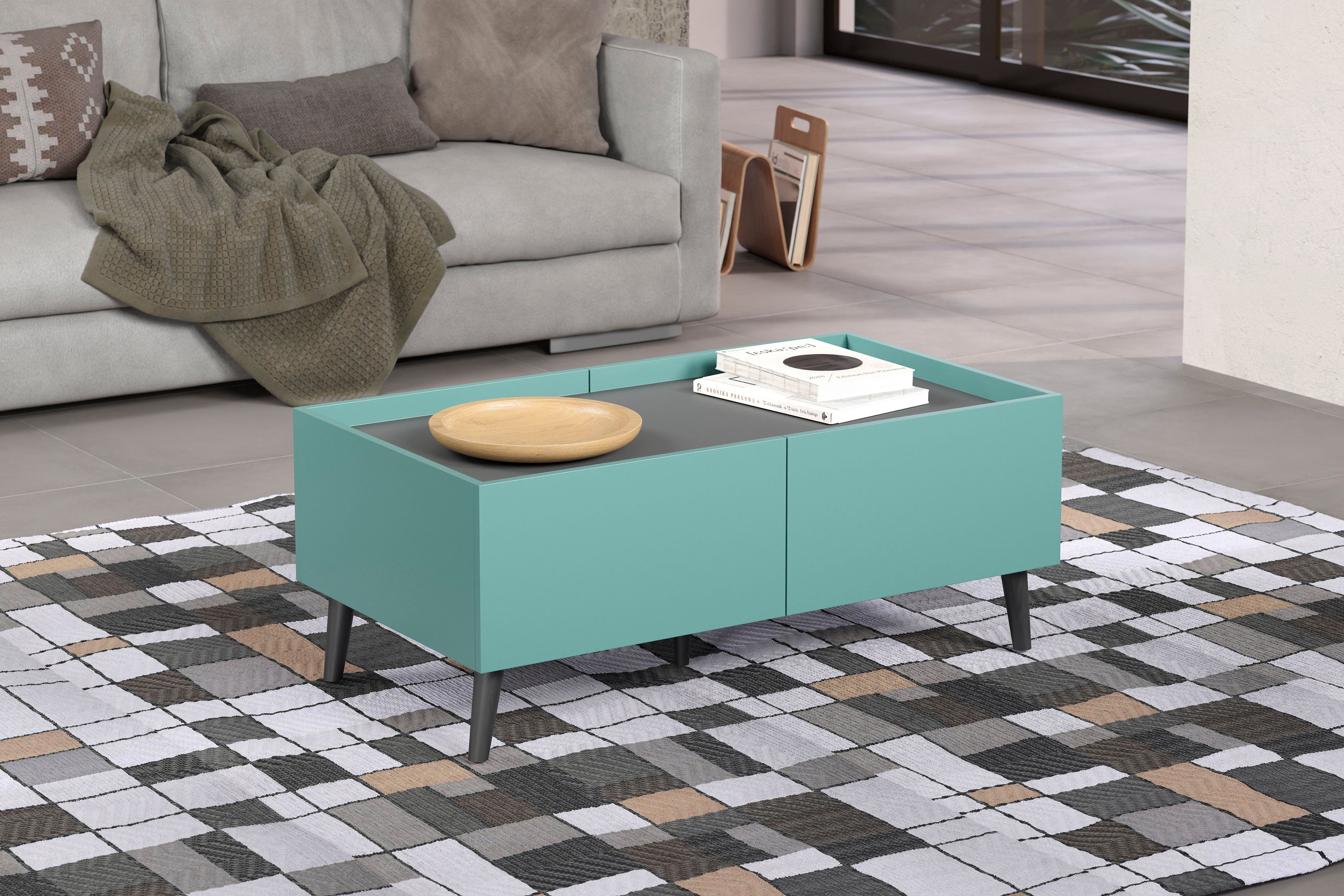 andas Salontafel Mikkeline Woonkamertafel met ingebouwde bovenplaat met 4 lades (1 stuk)