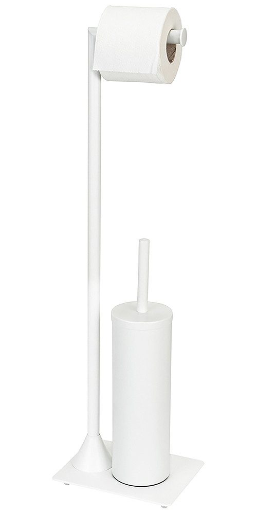 WENKO Toiletset Model Hella Standset van staal, toiletpapierhouder en WC-borstelhouder wc-accessoires wit