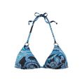 lascana triangel-bikinitop boho met paisleymotief en sierringen blauw