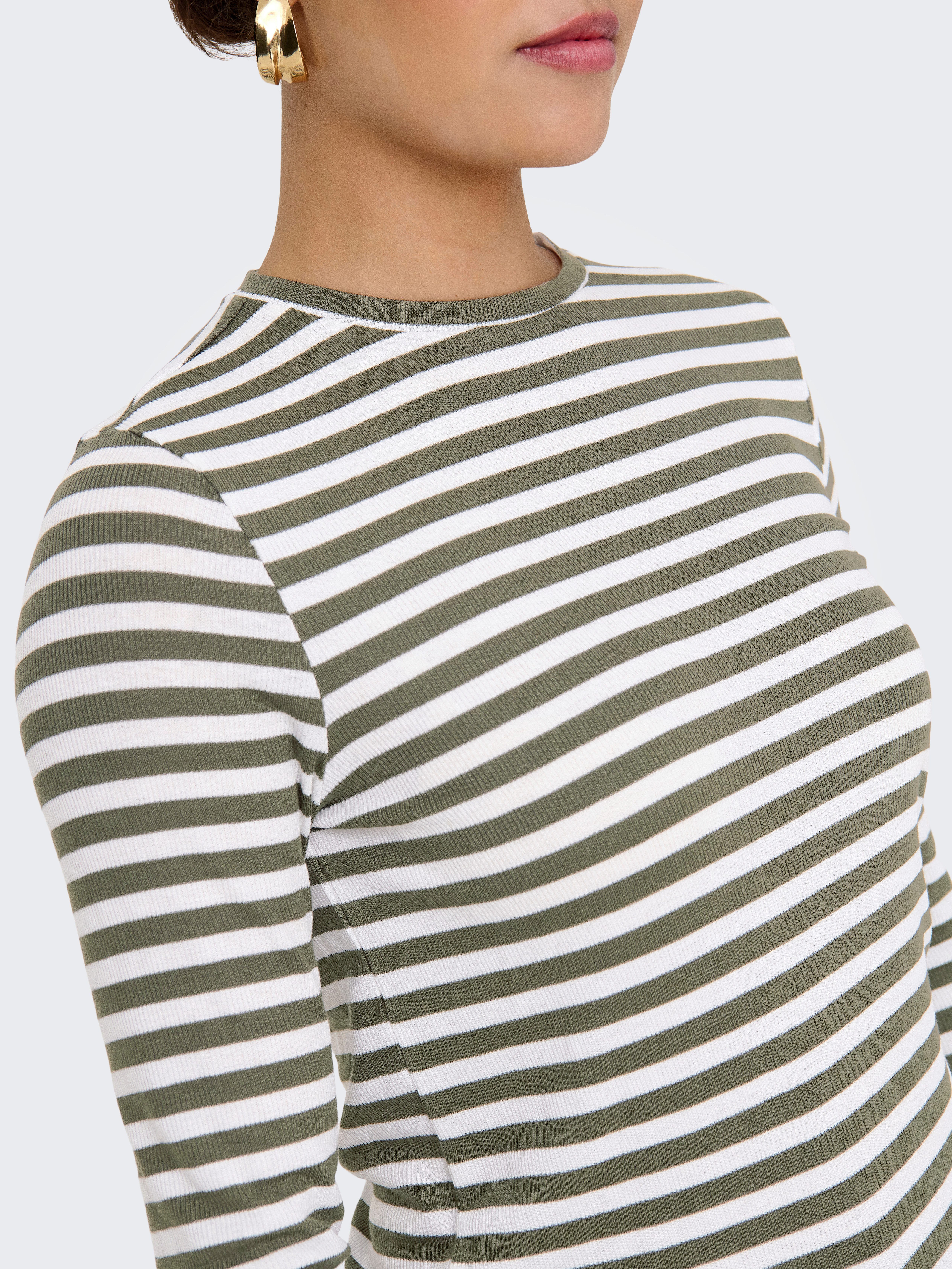 Only Shirt met lange mouwen ONLMAI STRIPE L/S TOP JRS NOOS