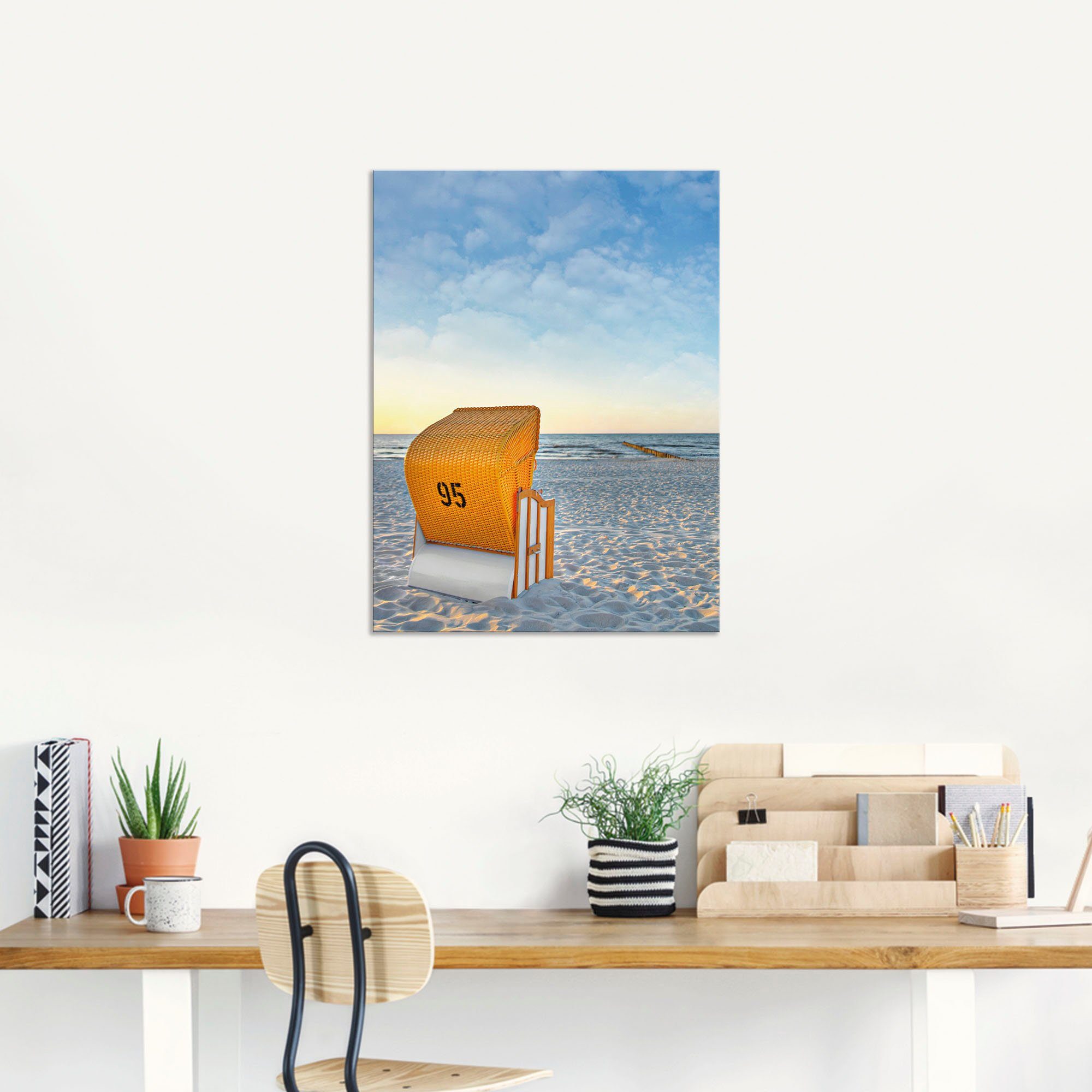 Artland Artprint Ostsee7 - strandstoel als artprint van aluminium, artprint voor buiten, artprint op linnen, poster in verschillende maten. maten