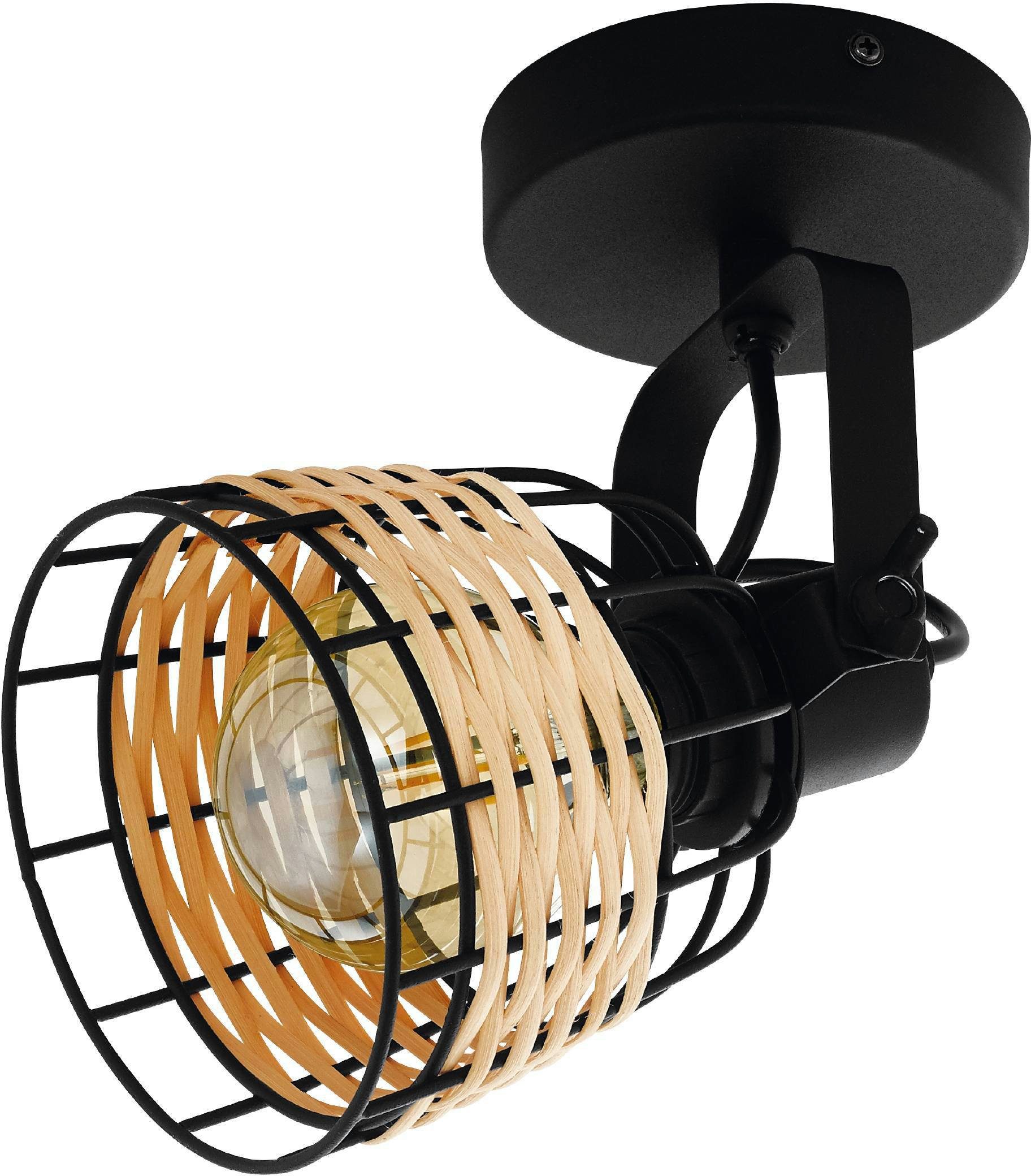 EGLO Wandlamp Anwick zwart / l14 x h20 x b14 cm / excl. 1x e27 (elk max. 40 w) / vintage wandlampen zwart