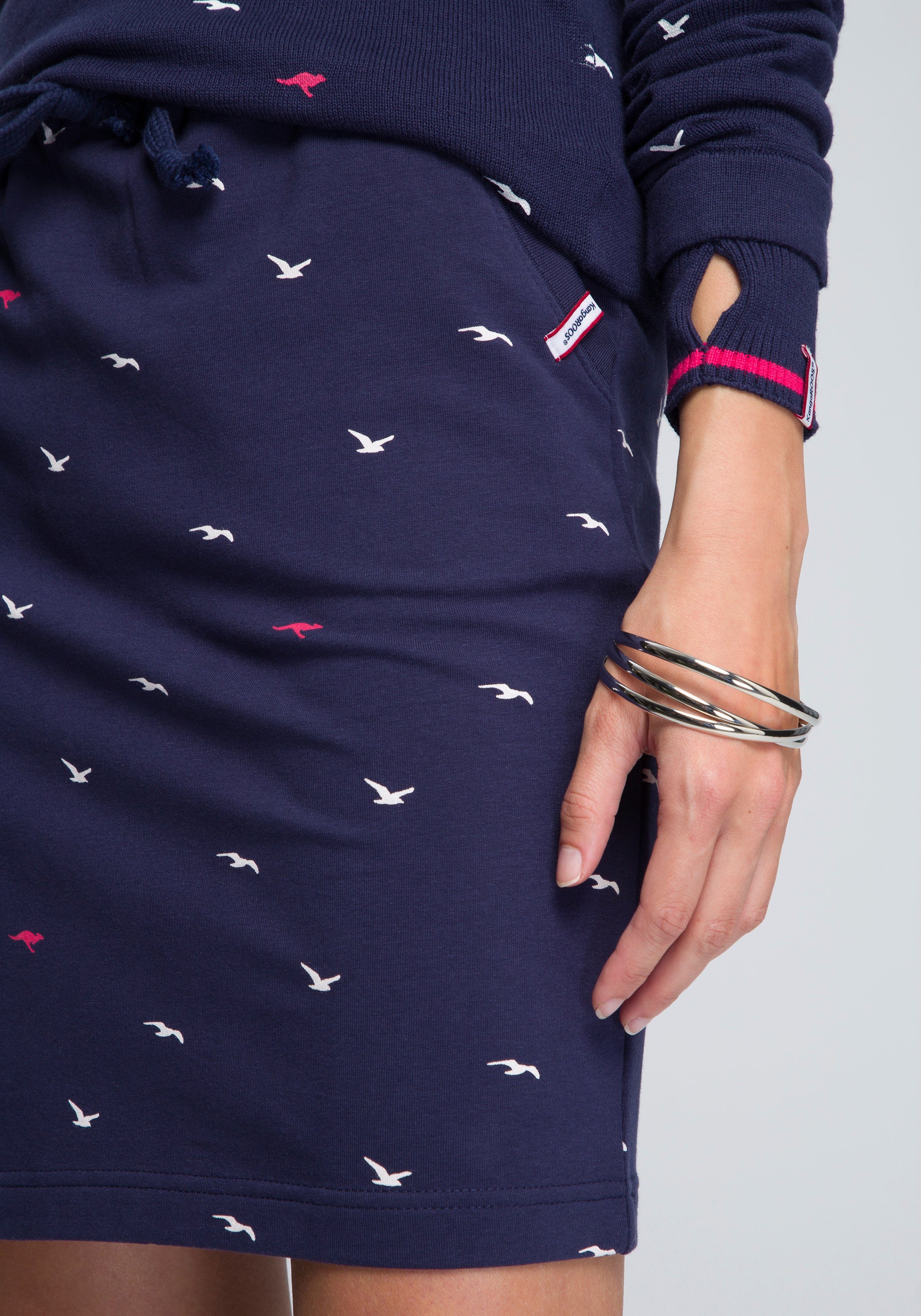 KangaROOS Minirok met minimal-print van vogels of leuke harten