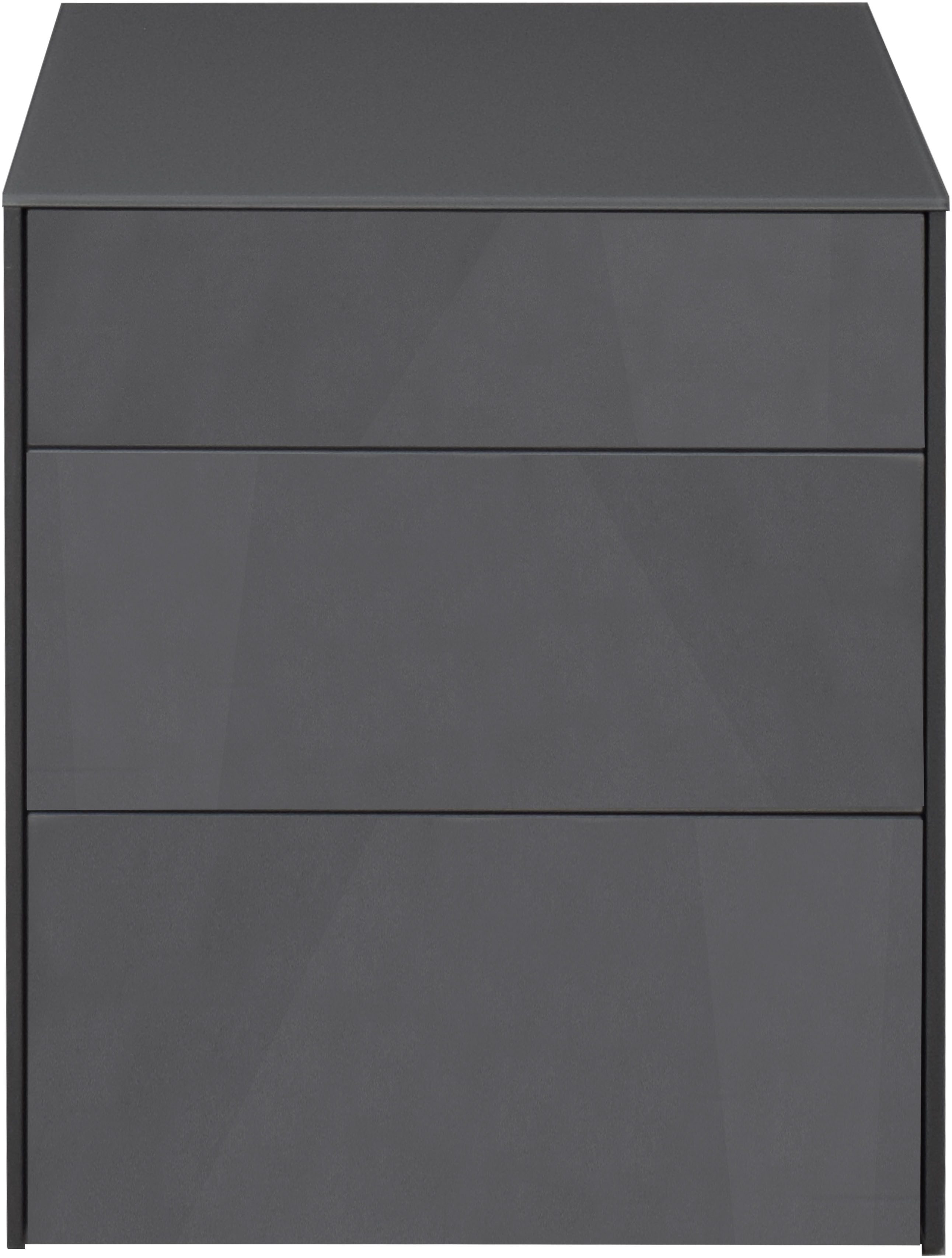 Mäusbacher Kast Imola BESTSELLER! Mäusbacher commode, met glasfront en glazen bovenblad, 2 lades