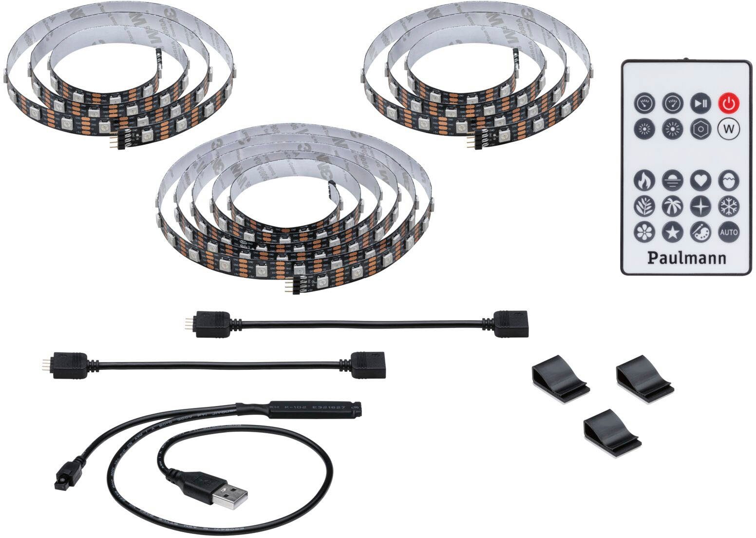 Paulmann Led-strepen USB LED Strip TV-Verlichting 75 Inch 3,1m Dynamic Rainbow RGB 5W (1 stuk)