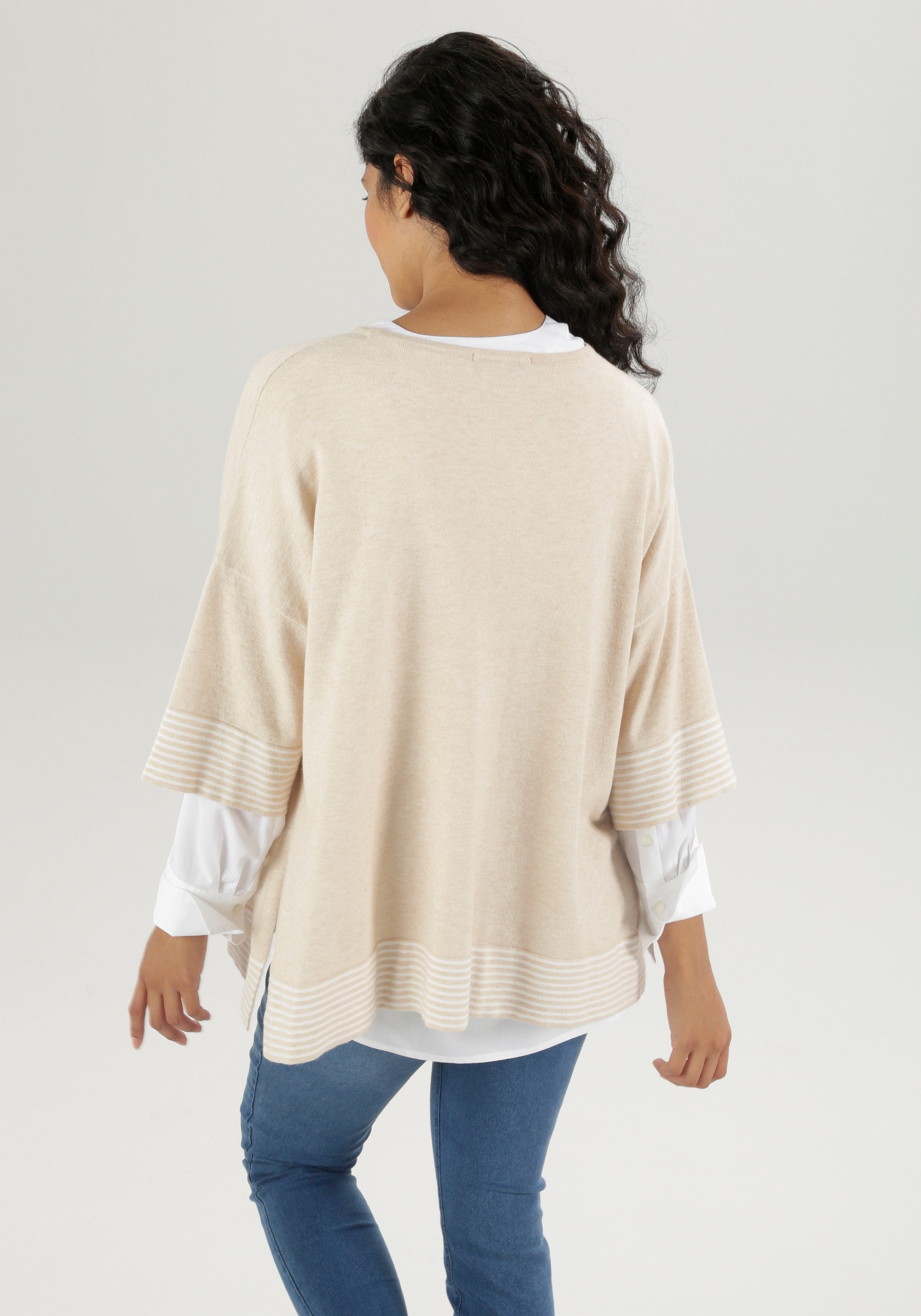 Aniston SELECTED Gebreide trui in casual ponchostijl