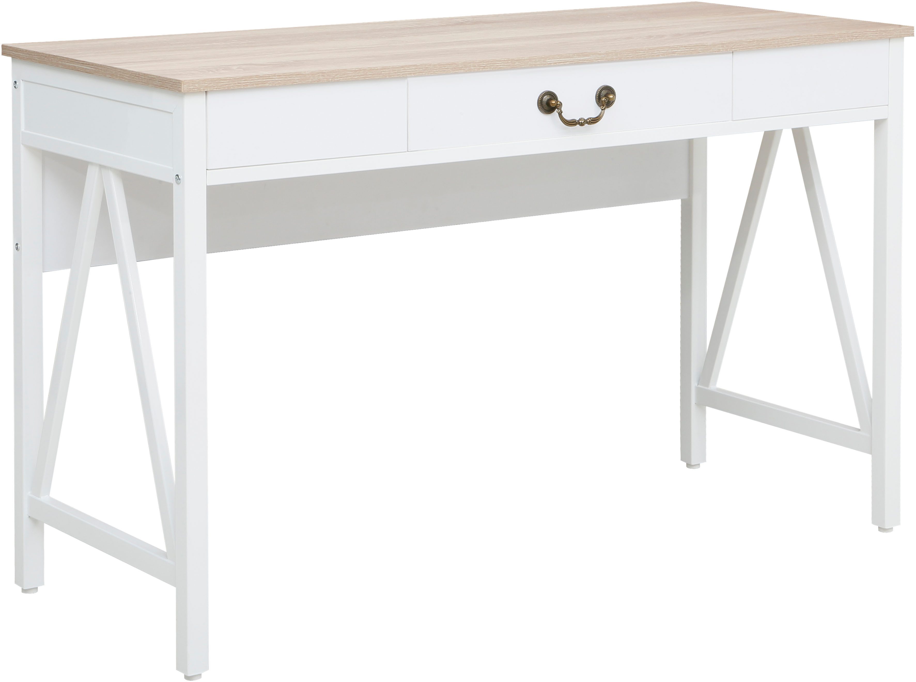 Home affaire Bureau Bellerie Landhuisstijl, soft-close, krasbestendige oppervlakte, breedte 120 cm