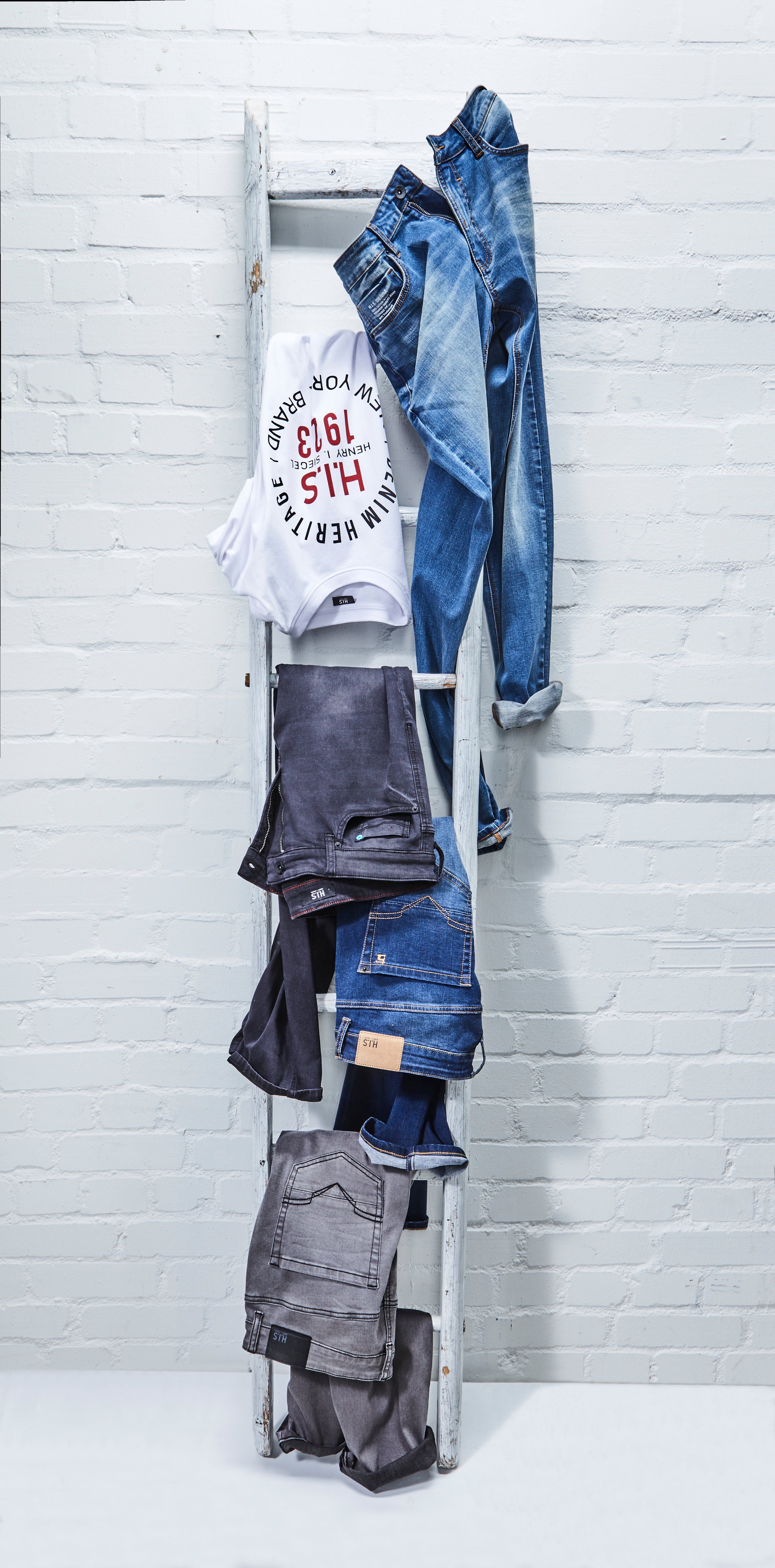 H.I.S Straight jeans DIX rechte pasvorm, lage taille, used-wassing