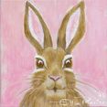 queence artprint op linnen little bunny in roze (1 stuk) roze