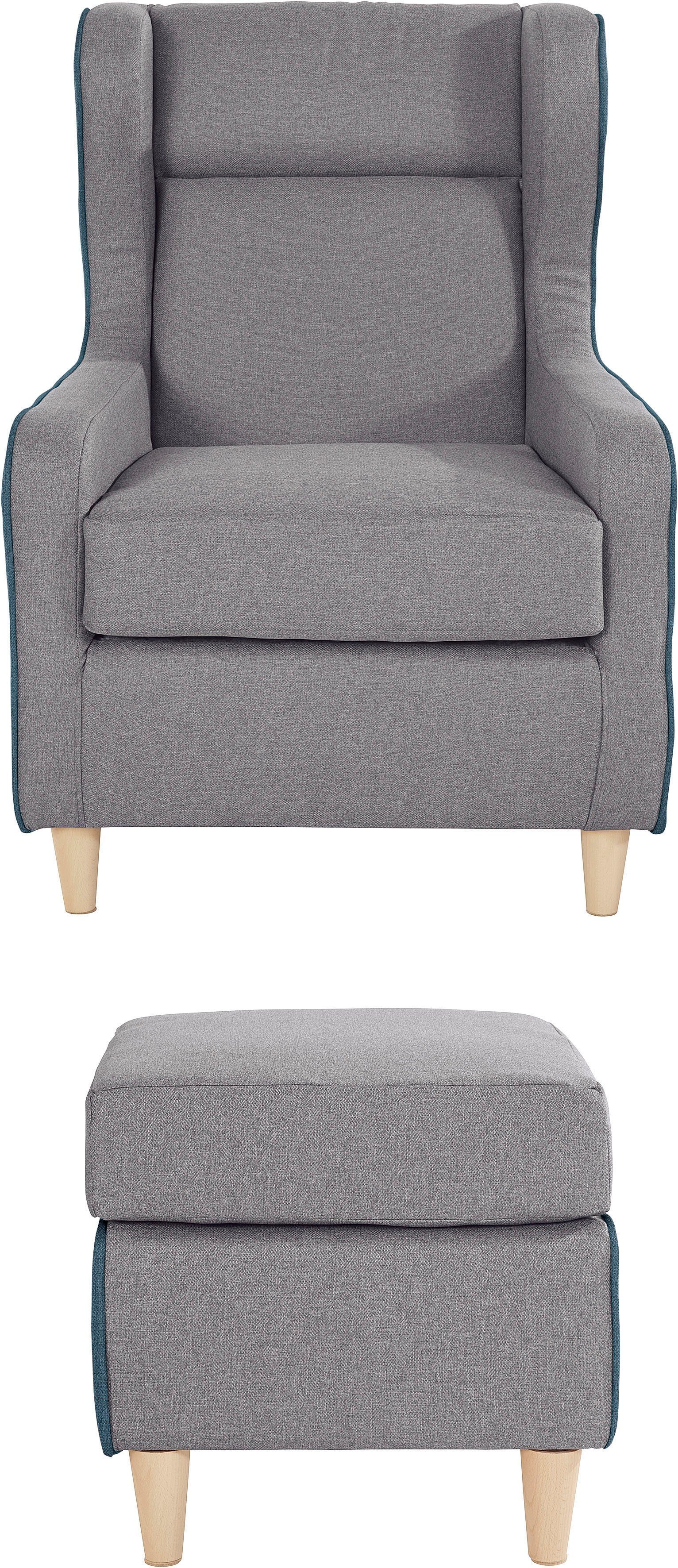 INOSIGN Oorfauteuil Thisted contrastkleurig - modern en fris, bxdxh: 73x85x99