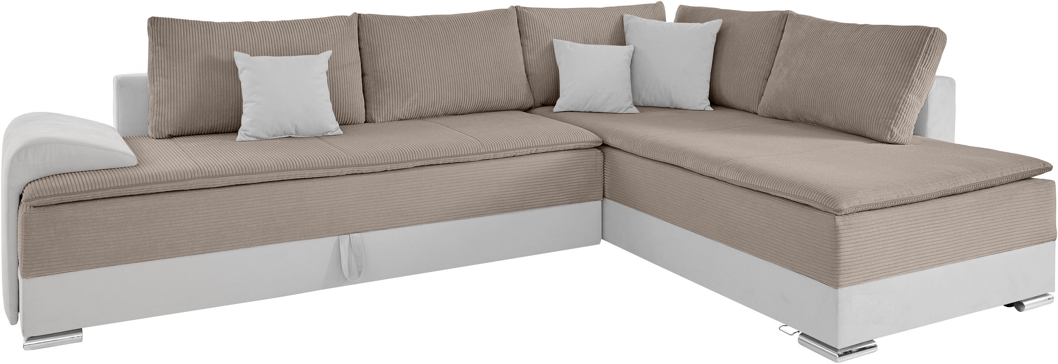 INOSIGN Hoekbank Boxspringbed Night & Day L-vorm met permanente slaapfunctie met armleuning