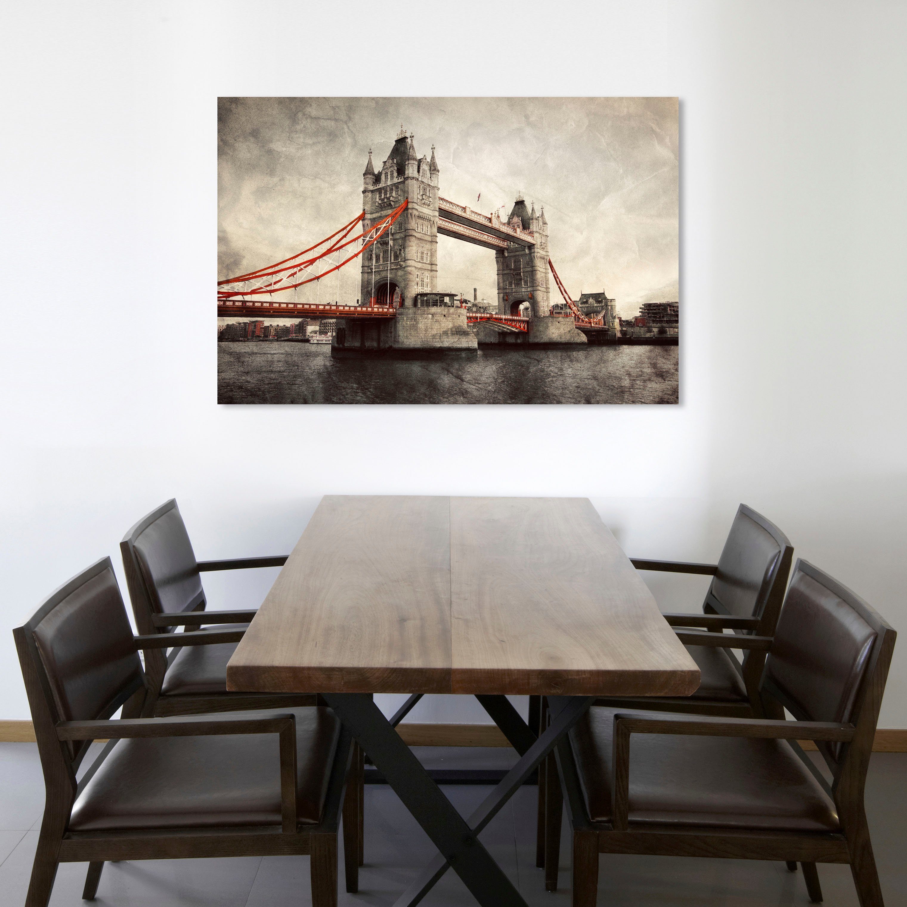 queence Artprint op linnen Tower Bridge Premium canvasstof, handgemaakt in Duitsland