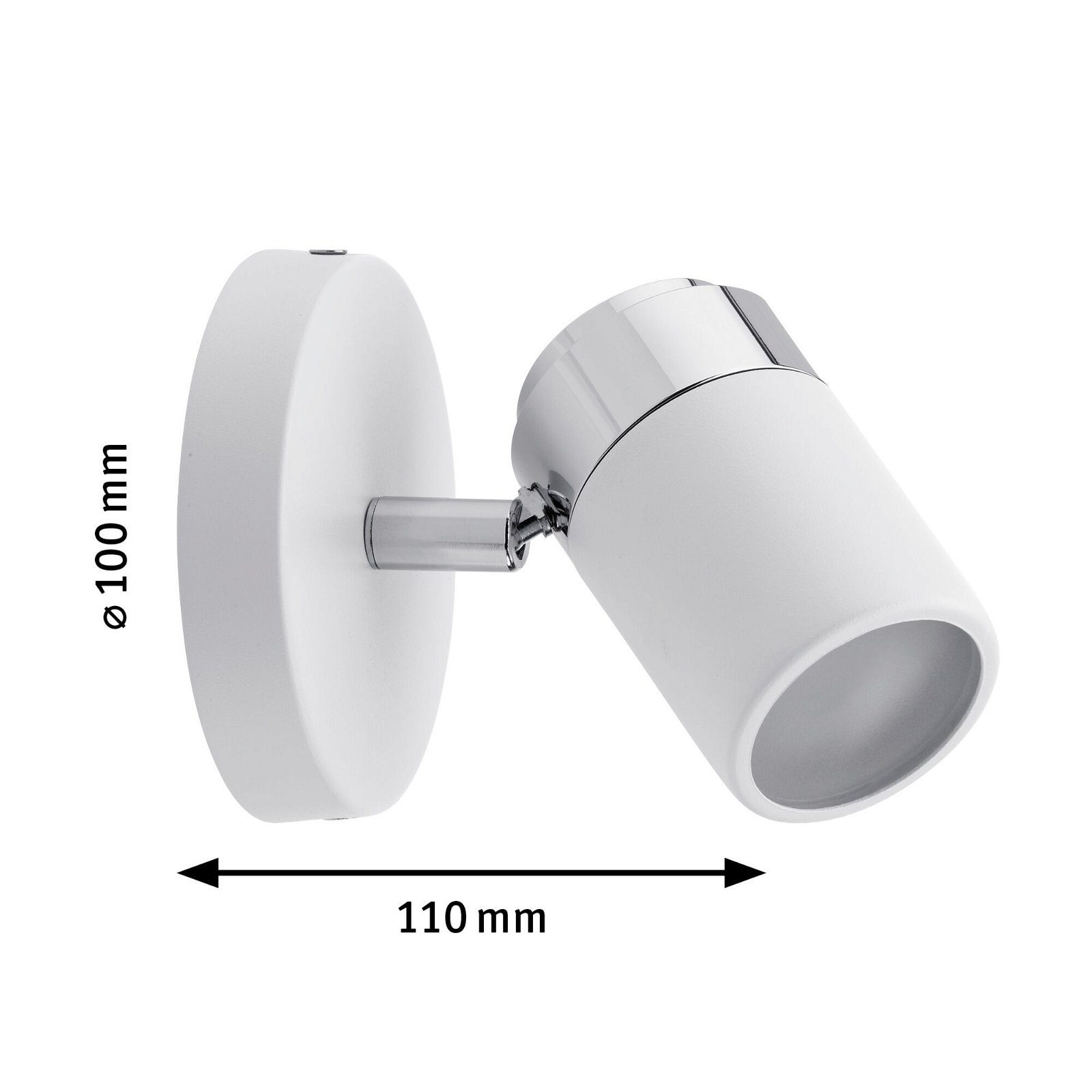 Paulmann Plafondlamp Spotlight Zyli IP44 max. 1x10W Wit/Chroom 230V Metaal (1 stuk)
