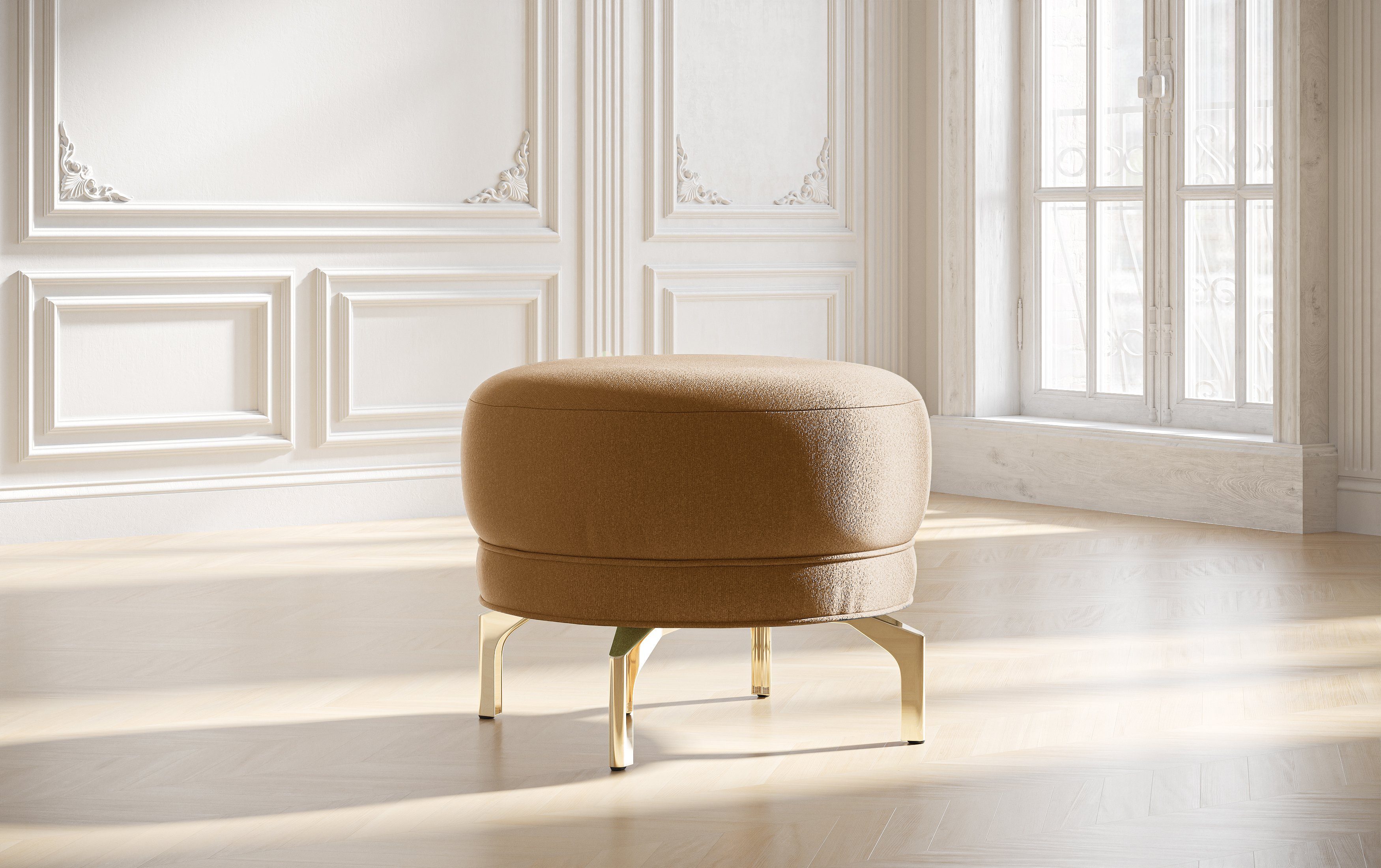 sit&more Hocker Orient 3 goudkleurige metalen poten